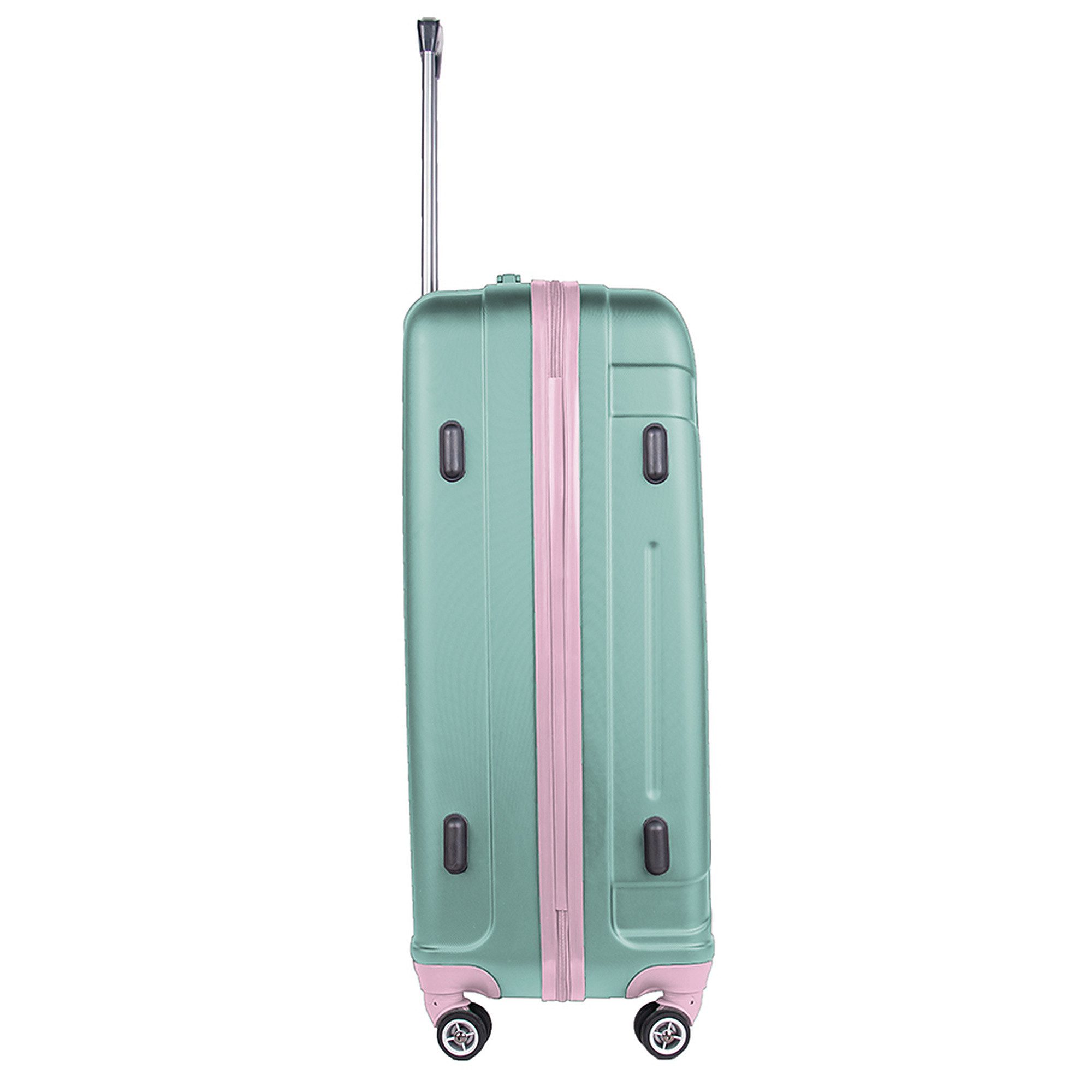 PASO Koffer Reisekoffer 65x41x25 cm leicht 3,5 kg ideal für 1 Woche, Hartschalenkoffer Mintgrün Mittelgroß 65L ABS 4 Rollen TSA – Bild 2 von 5