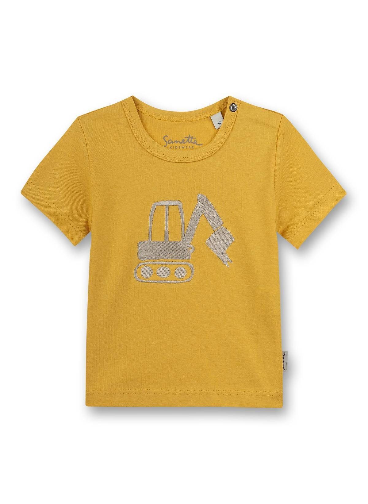 Gelb Rundhals T-Shirt - Jungen Baby, Kurzarm, Sanetta T-Shirt