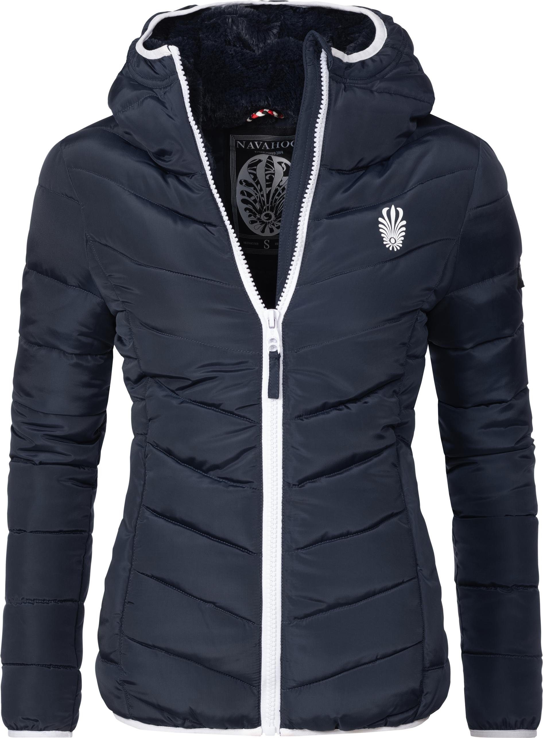 Navahoo Steppjacke Elva stylische Damen Winterjacke mit Kapuze navy