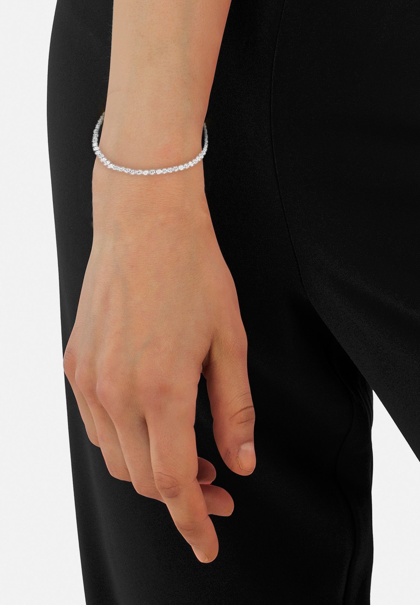Heideman Armband Plura silberfarben Tennisarmband Gliederarmband inkl. Stein Geschenkverpackung), (Armband, weiß mit poliert