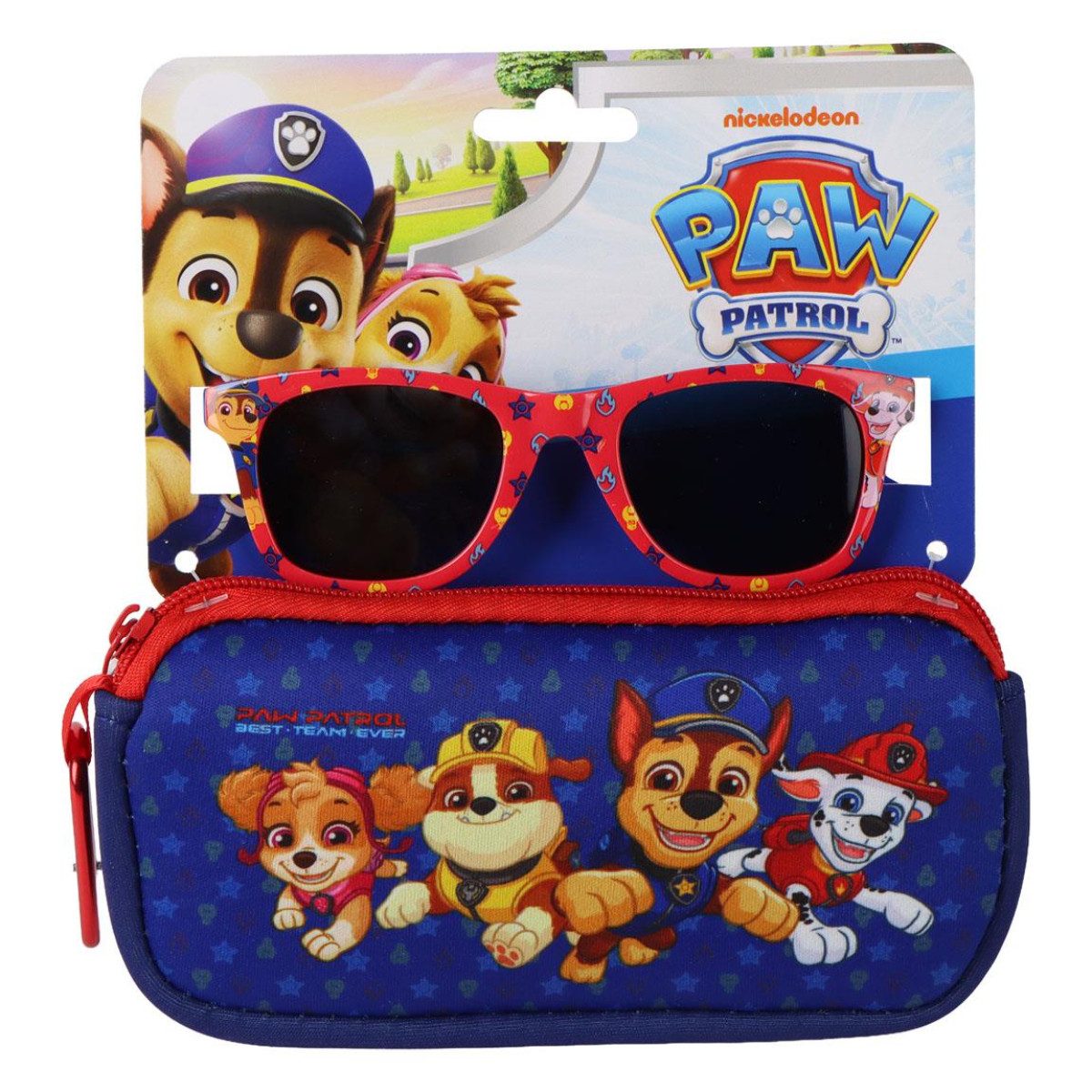 PAW PATROL Sonnenbrille Kinder Set mit Etui und Schutzcover für Alltag und Urlaub