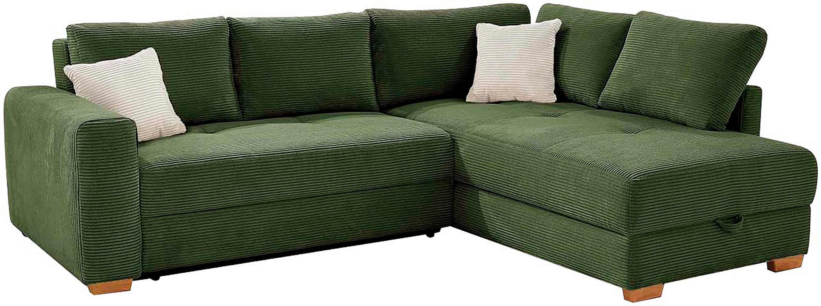 Jockenhöfer Gruppe Ecksofa Sunset L-Form, B: 257 cm, Liegefl. 160x223 cm Dauerschlafsofa, Tonnentaschen-Federkern, Kaltschaumtopper, Bettkasten & Zierkissen