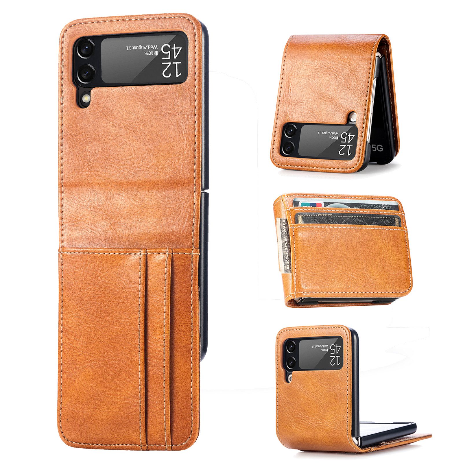 betterfon Handyhülle Handytasche für Samsung Galaxy Z Flip3 5G Schwarz, Elegantes Flip Case für modernen, stylischen Look