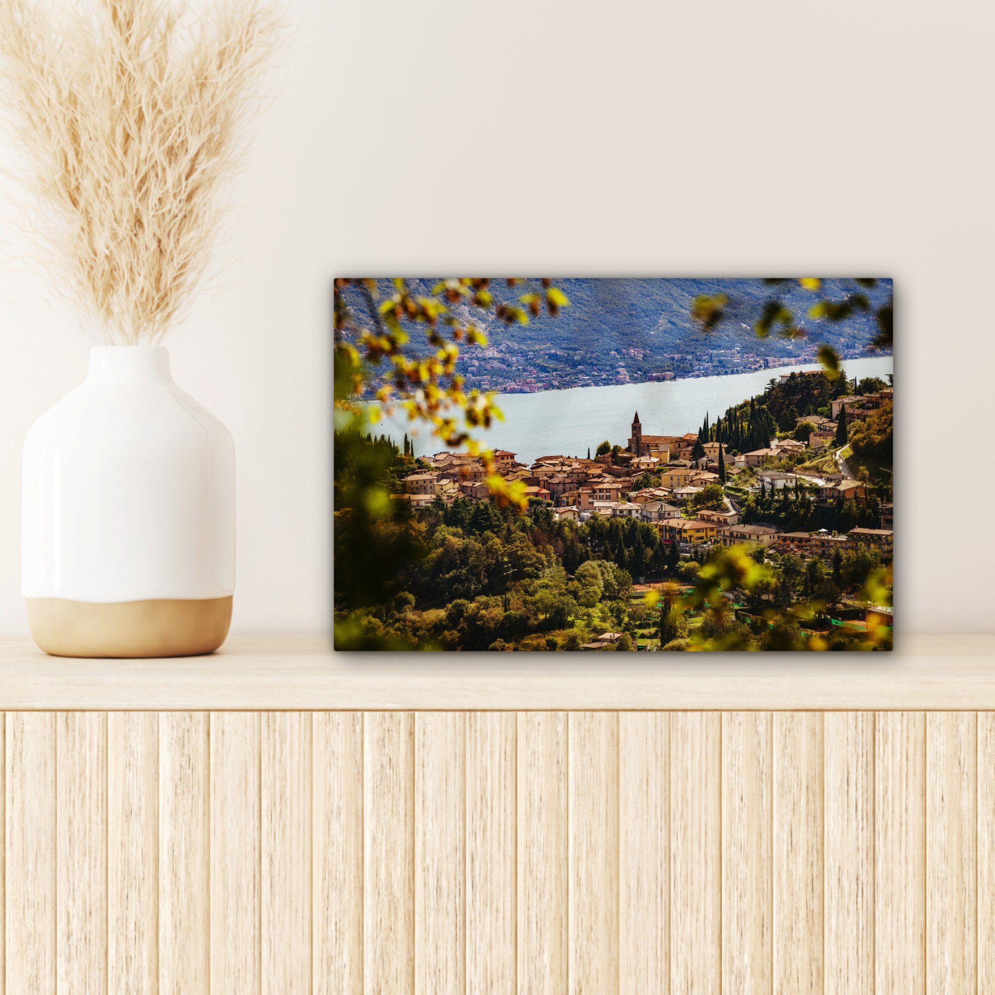 Gardasee Leinwandbild Stadt Wandbild Wanddeko, OneMillionCanvasses® (1 St), cm Laub, 30x20 Leinwandbilder, - - Aufhängefertig,