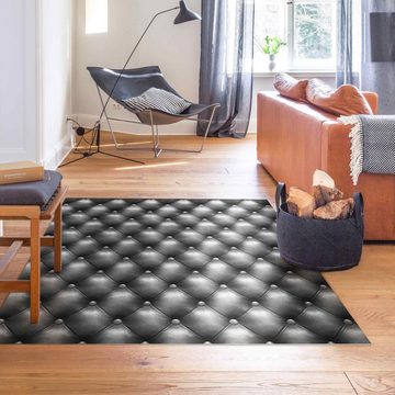 Teppich Vinyl Wohnzimmer Schlafzimmer Flur Küche Muster modern, Bilderdepot24, quadratisch - schwarz glatt, nass wischbar (Küche, Tierhaare) - Saugroboter & Bodenheizung geeignet