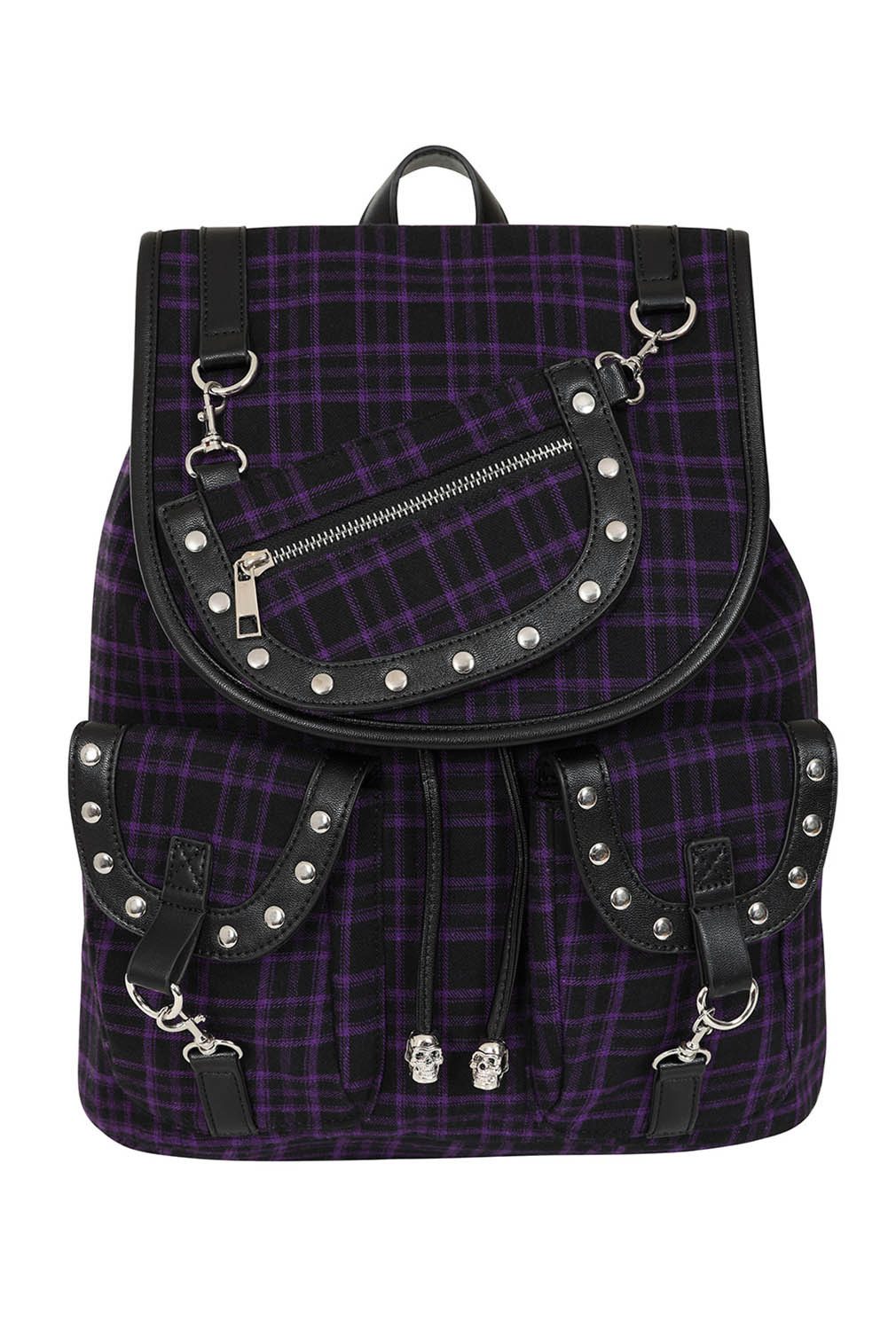 Banned Rucksack Yami Kariert Lila, Karo günstig online kaufen