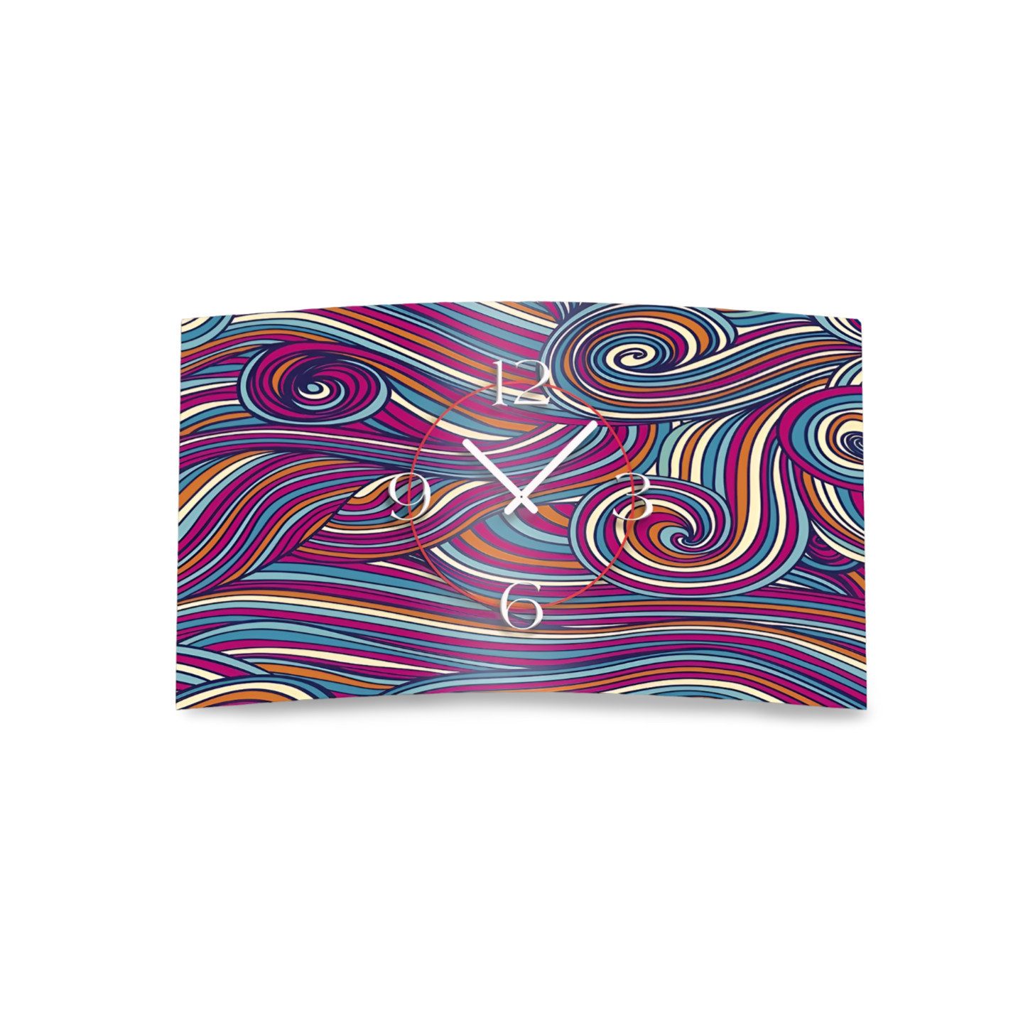 dixtime Wanduhr Zentangle Ornamente bunt Designer Wanduhr (Einzigartige 3D-Optik aus 4mm Alu-Dibond)