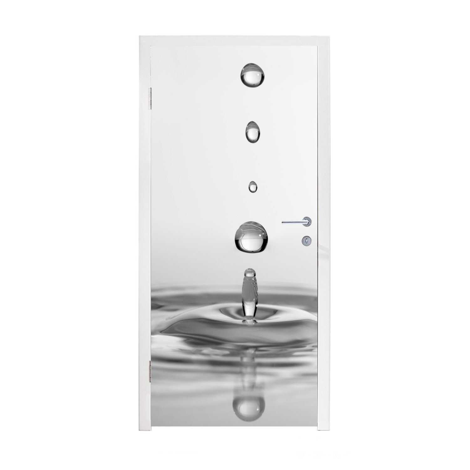 MuchoWow Türtapete Fünf fallende Tropfen, Matt, bedruckt, (1 St), Selbstkle günstig online kaufen