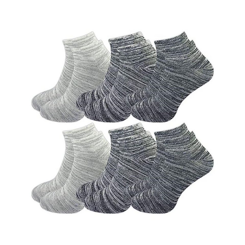 GAWILO Sneakersocken für Damen mit schicker Ringel Optik - perfekter Sitz  ohne Verrutschen (6 Paar) atmungsaktiv dank hohem Baumwollanteil - hält  Füße frisch & trocken