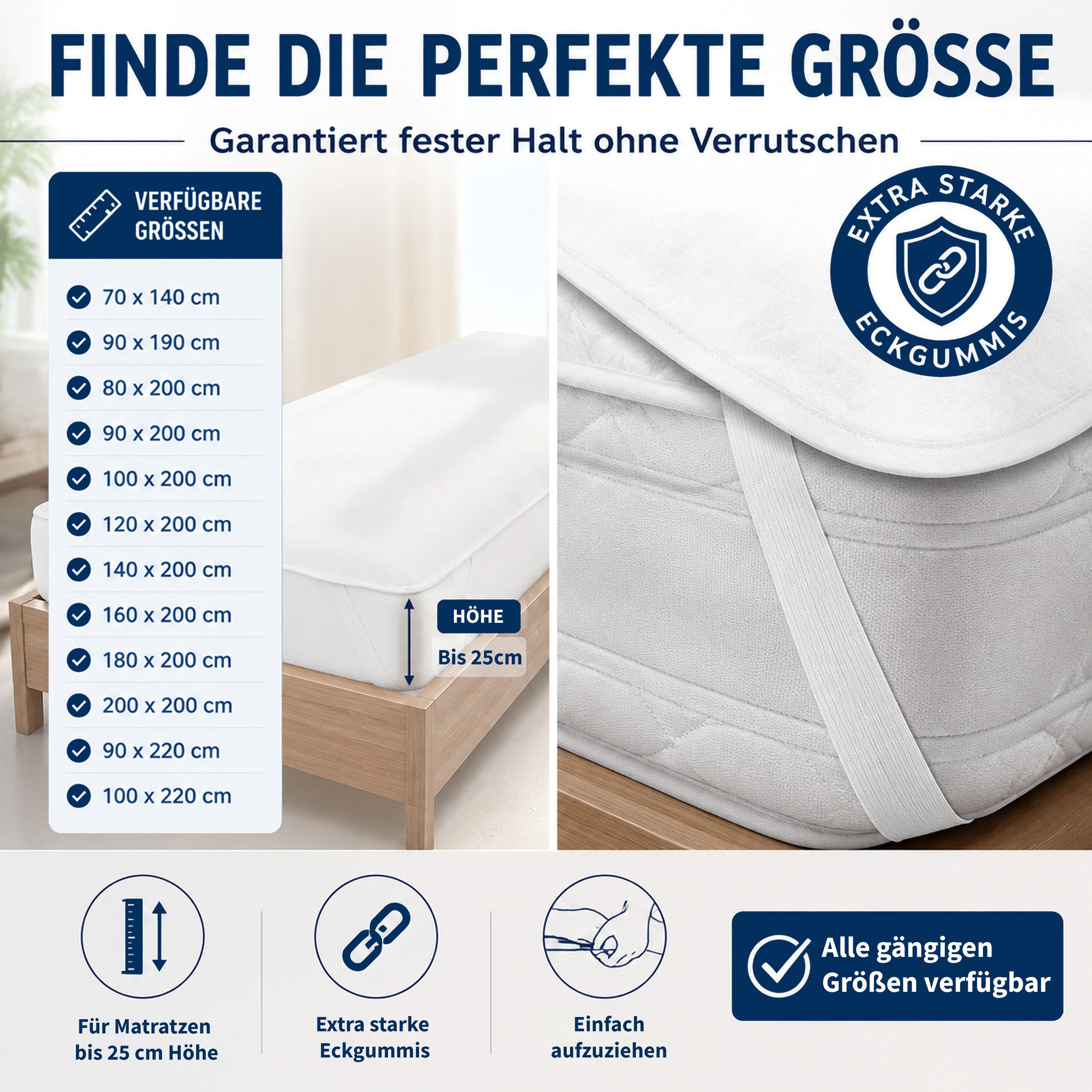 Matratzenschutzbezug & Inkontinenzauflage - 100% Baumwolle mit wasserdichter PU-Membran Stoffschmiede, Wasserdicht – Bild 5 von 5