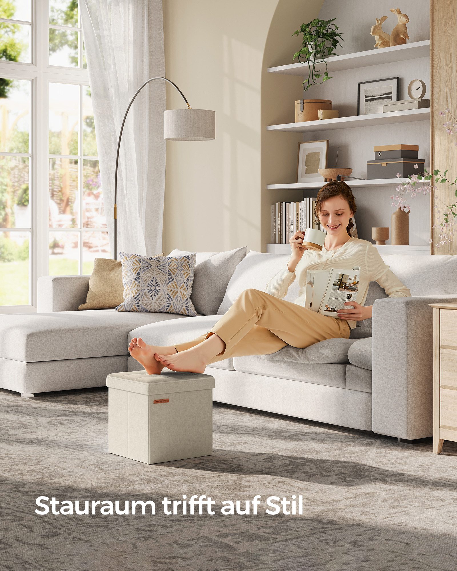 SONGMICS Sitzhocker (1 St), mit Stauraum faltbarer Hocker Sitzwürfel 30x30x günstig online kaufen