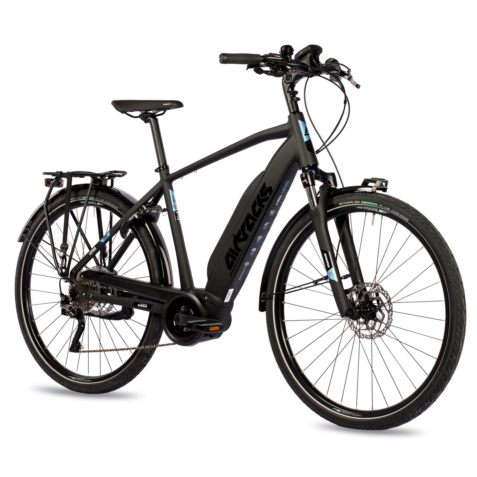 Airtracks E-Bike Trekkingrad 28 Zoll Herren E-Bike BOSCH Trekking LUMINA PERFORMANCE LINE 500 Wh, 10 Gang, Kettenschaltung, Mittelmotor, 500 Wh, Trekking Fahrrad SHIMANO DEORE XT 52cm 56cm 60cm