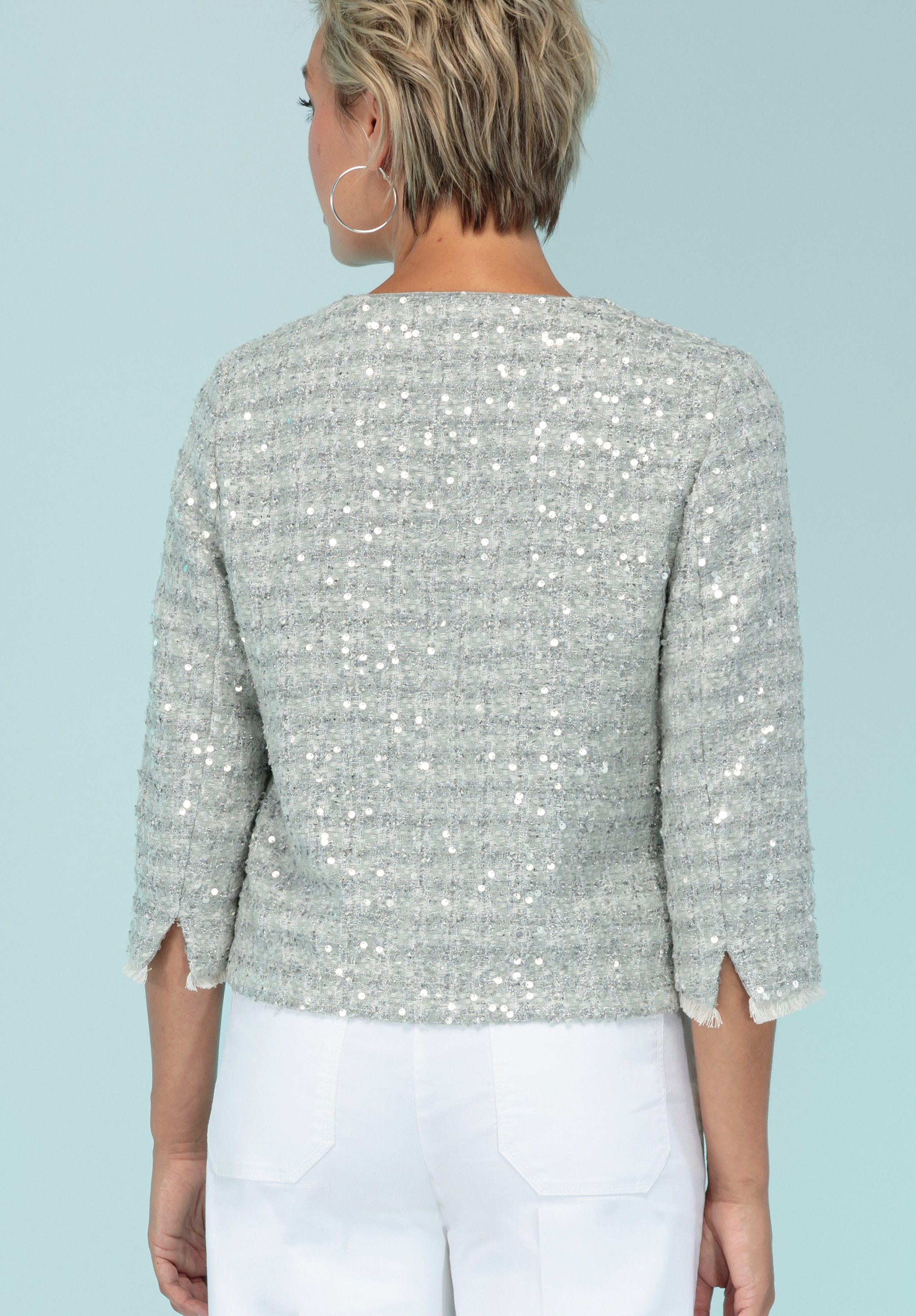 bianca Kurzblazer SHELA mit tiefen V-Ausschnitt