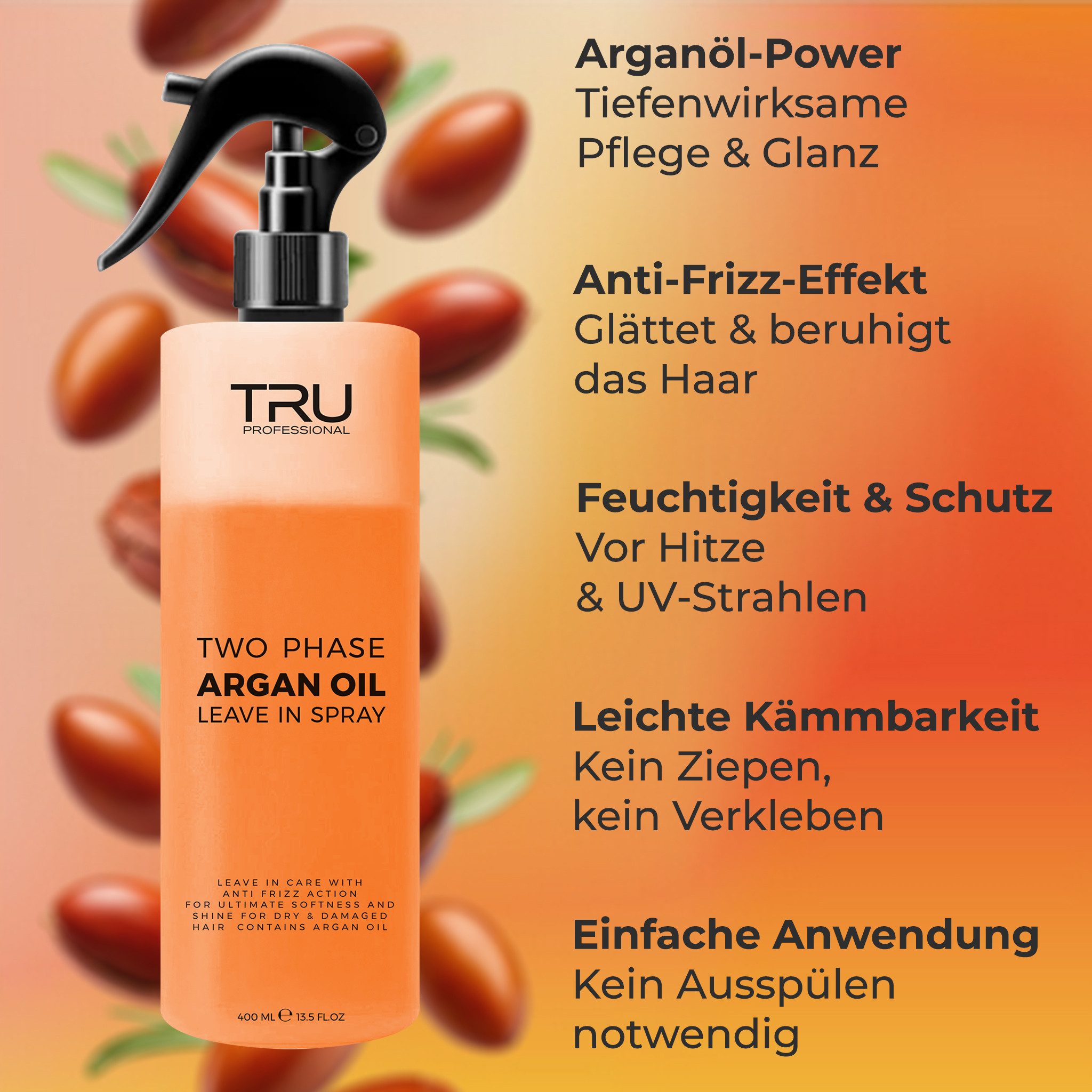 TRU Leave-in Pflege Argan Oil Spray, 400ml