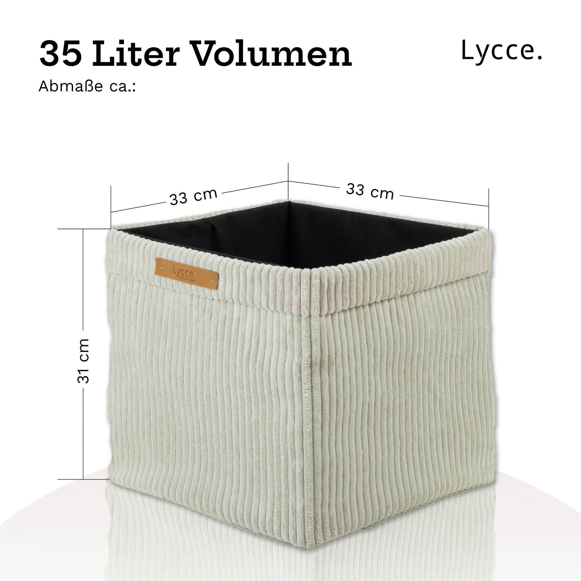 Lycce Regalkorb Kallax Boxen Cord 1 Stk. beige, faltbare Aufbewahrungsbox 33x33x31cm (1 St) – Bild 3 von 5