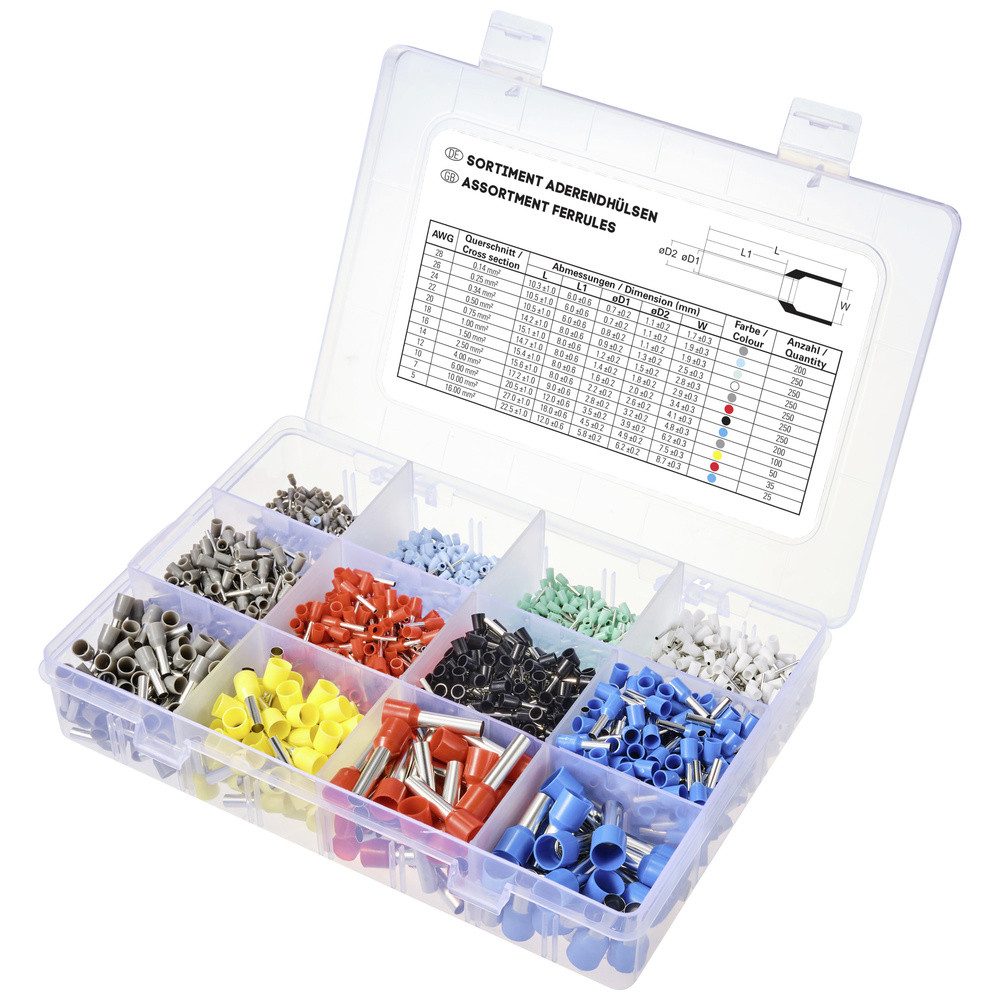 Aderendhülsen TRU COMPONENTS TC-11991828 Aderendhülsen-Sortiment 0.14 mm², 0.25 mm²
