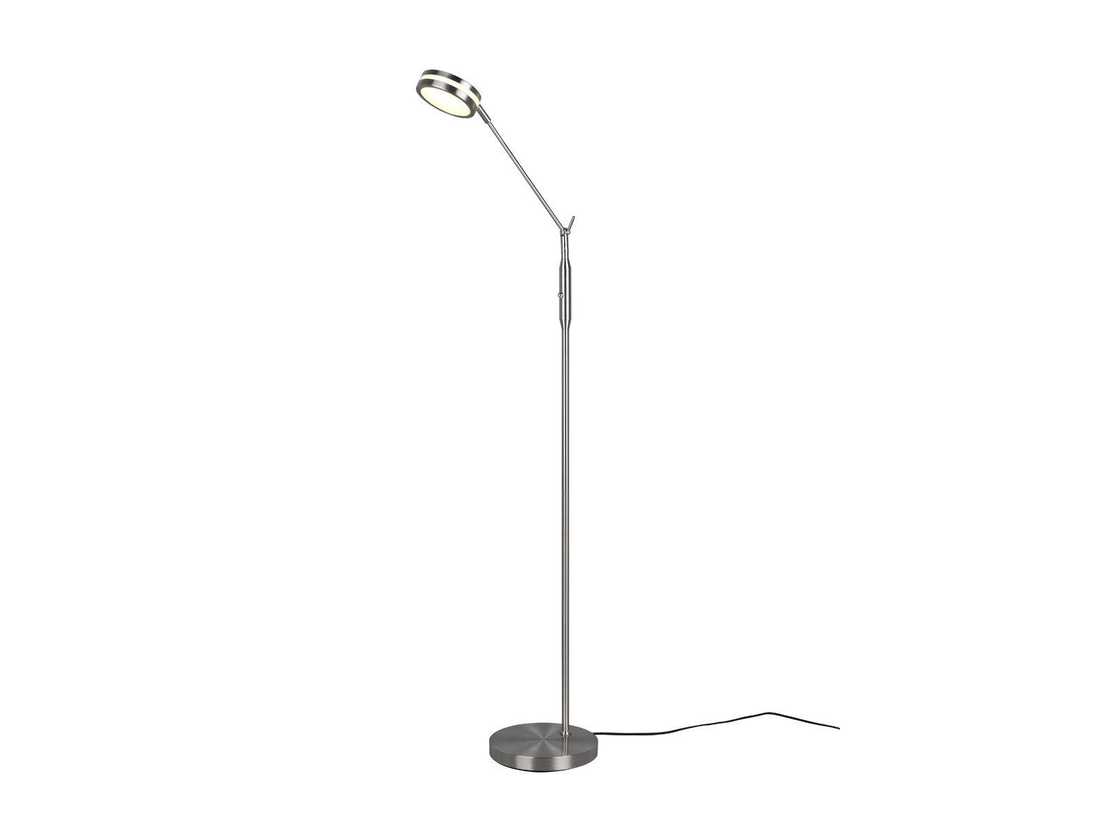TRIO Leuchten LED Stehlampe, Dimmfunktion und Memory Funktion, LED fest integriert, Stufenlos dimmbar über integrierten Sensor, Neutralweiß, Warmweiß, Schwenkbare LED Steh Lese-Lampe aus Metall, minimalistisch, Höhe 133cm