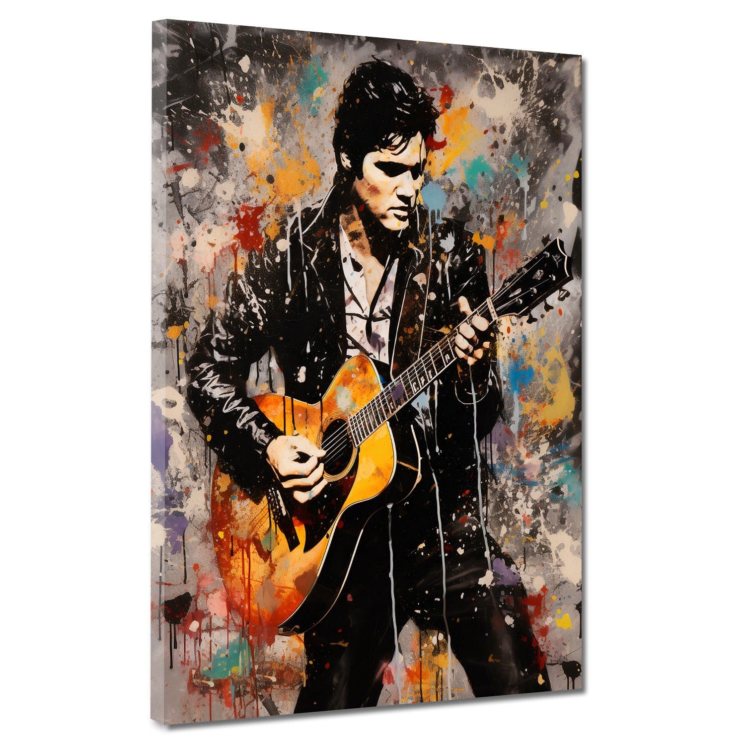 Artedinoi Leinwandbild Pop Art Kunstwerk Elvis Leinwandbild Wandbild Kunstdruck XL Deko
