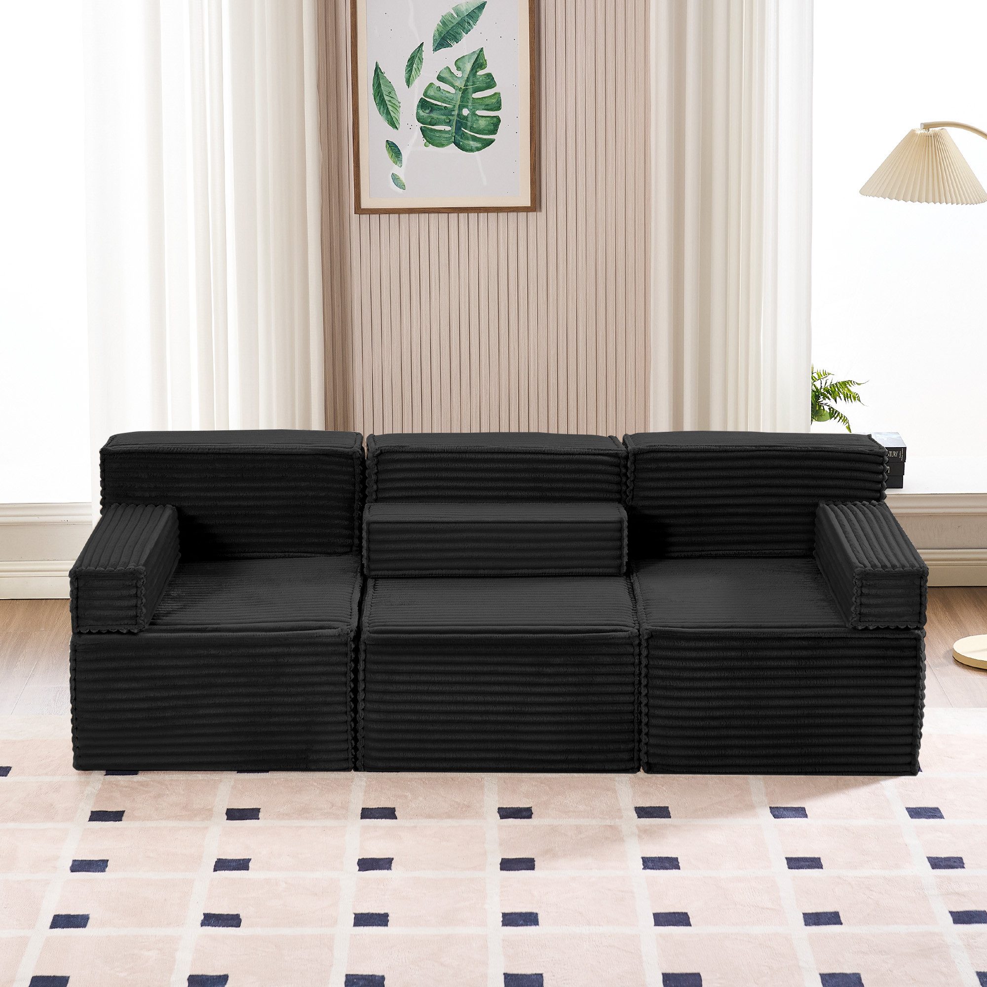 HOMYEDAMIC Big-Sofa Schwammsofa 1-4 Sitzers Ecksofa, günstig online kaufen