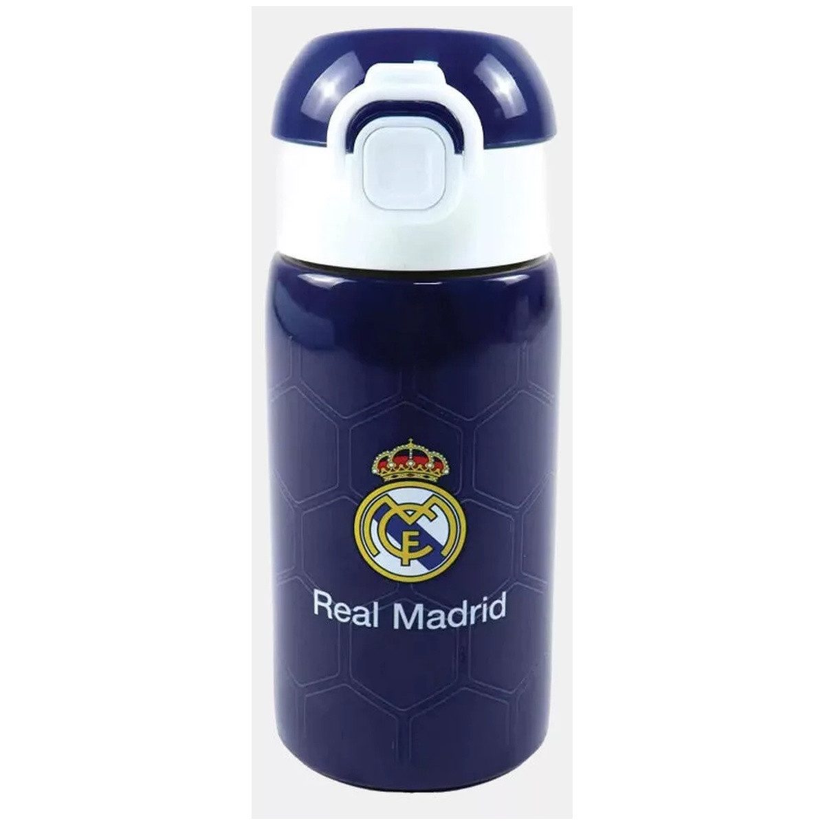 Real Madrid Trinkflasche Real Madrid Blue Aluminium Trinkflasche mit Strohhalm 500 ml