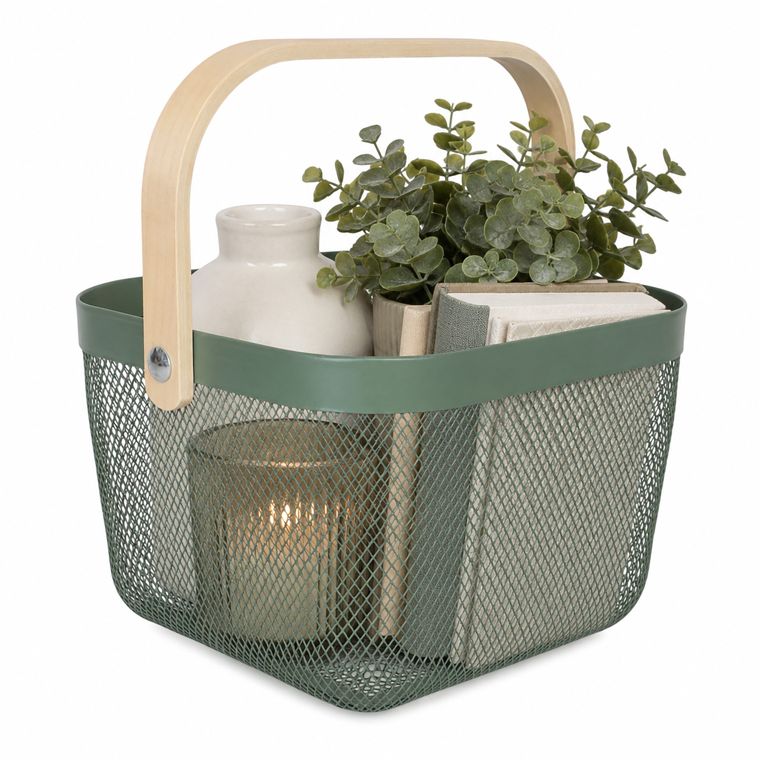 relaxdays Aufbewahrungskorb mit Griff (1 St), Mint