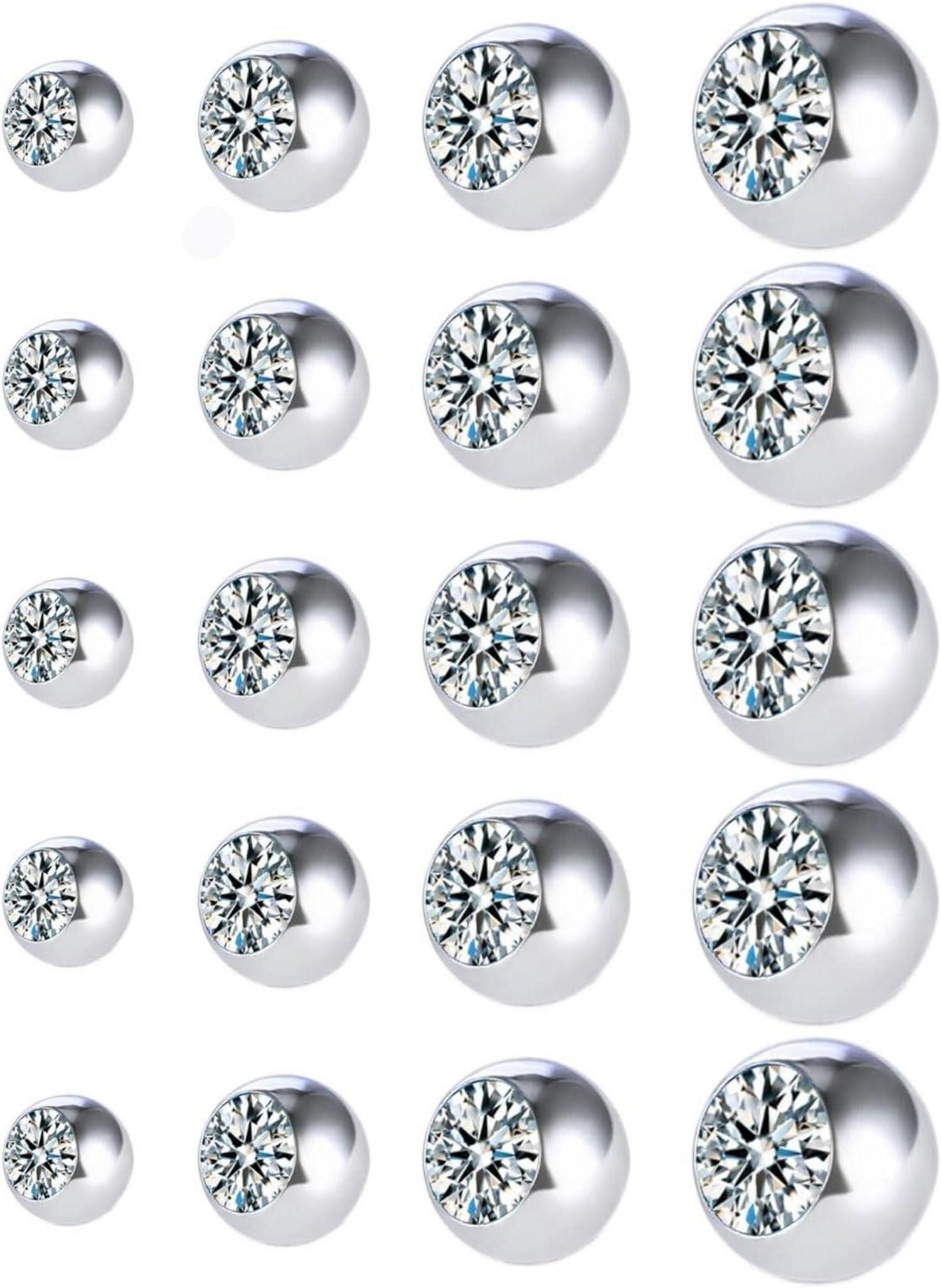 Gojewen Piercing-Set Piercing Kugeln Silber Ersatzkugel günstig online kaufen
