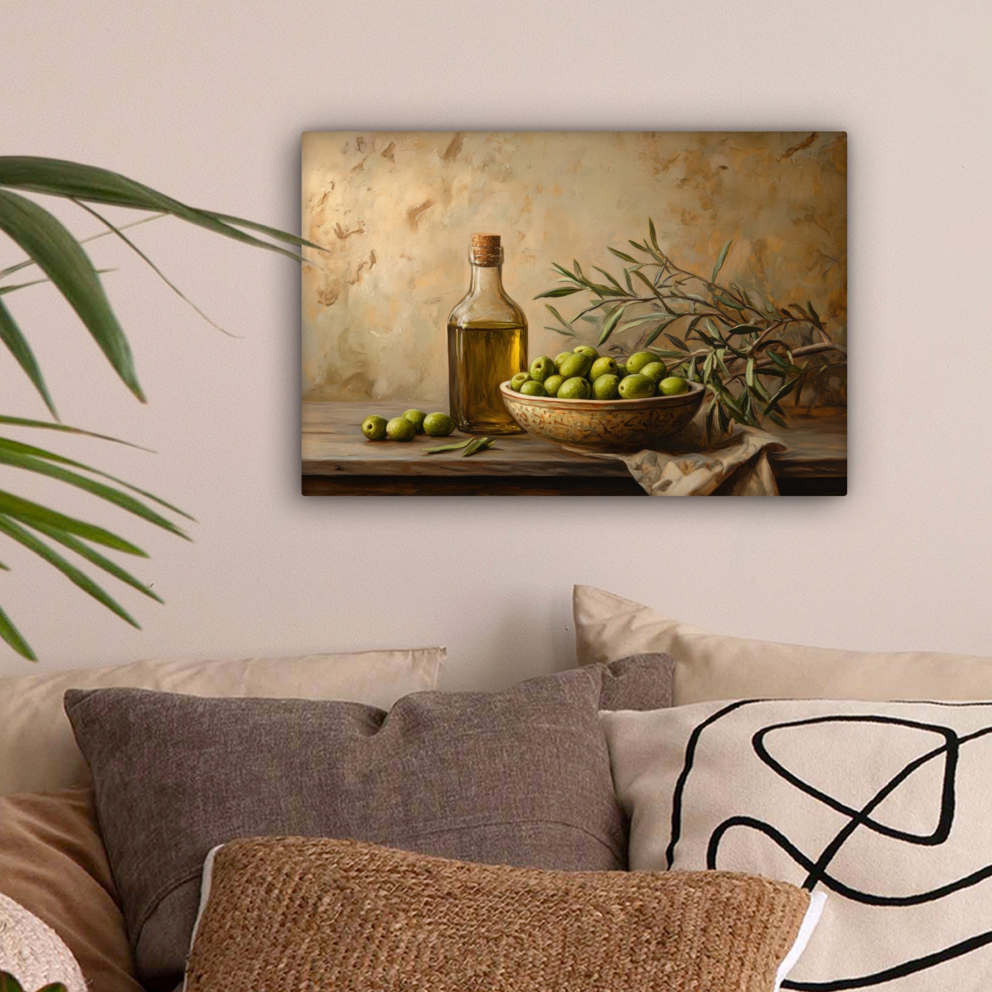 OneMillionCanvasses® Leinwandbild Oliven - Stilleben - Vintage, Fotodruck ( günstig online kaufen