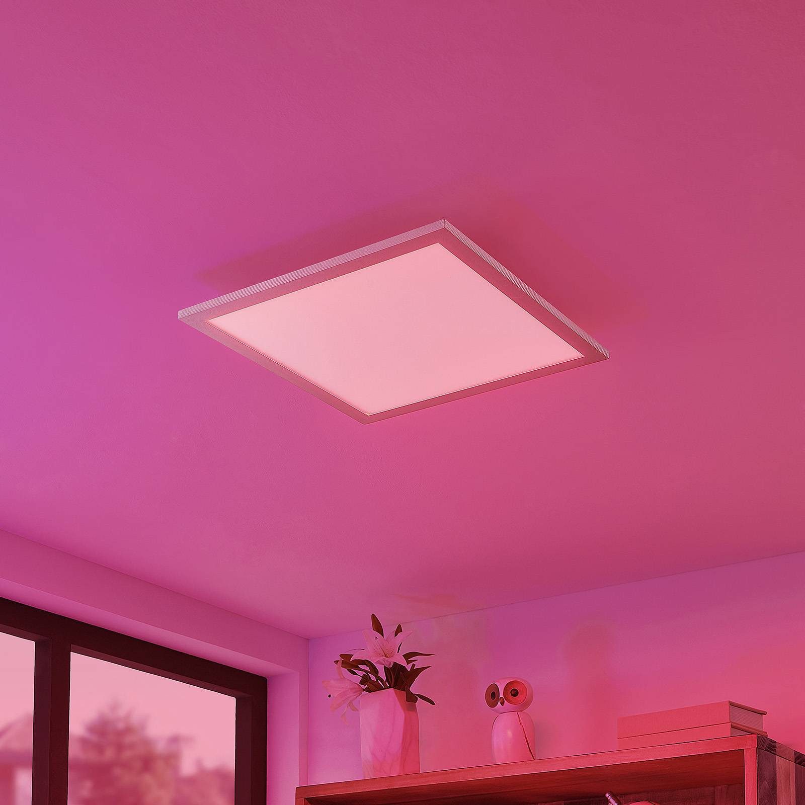 Lindby LED Panel Kjetil, Enthalten, LED 20 W + 2,4 W RGB gesamt, Farbwechsel warmweiß / tageslicht