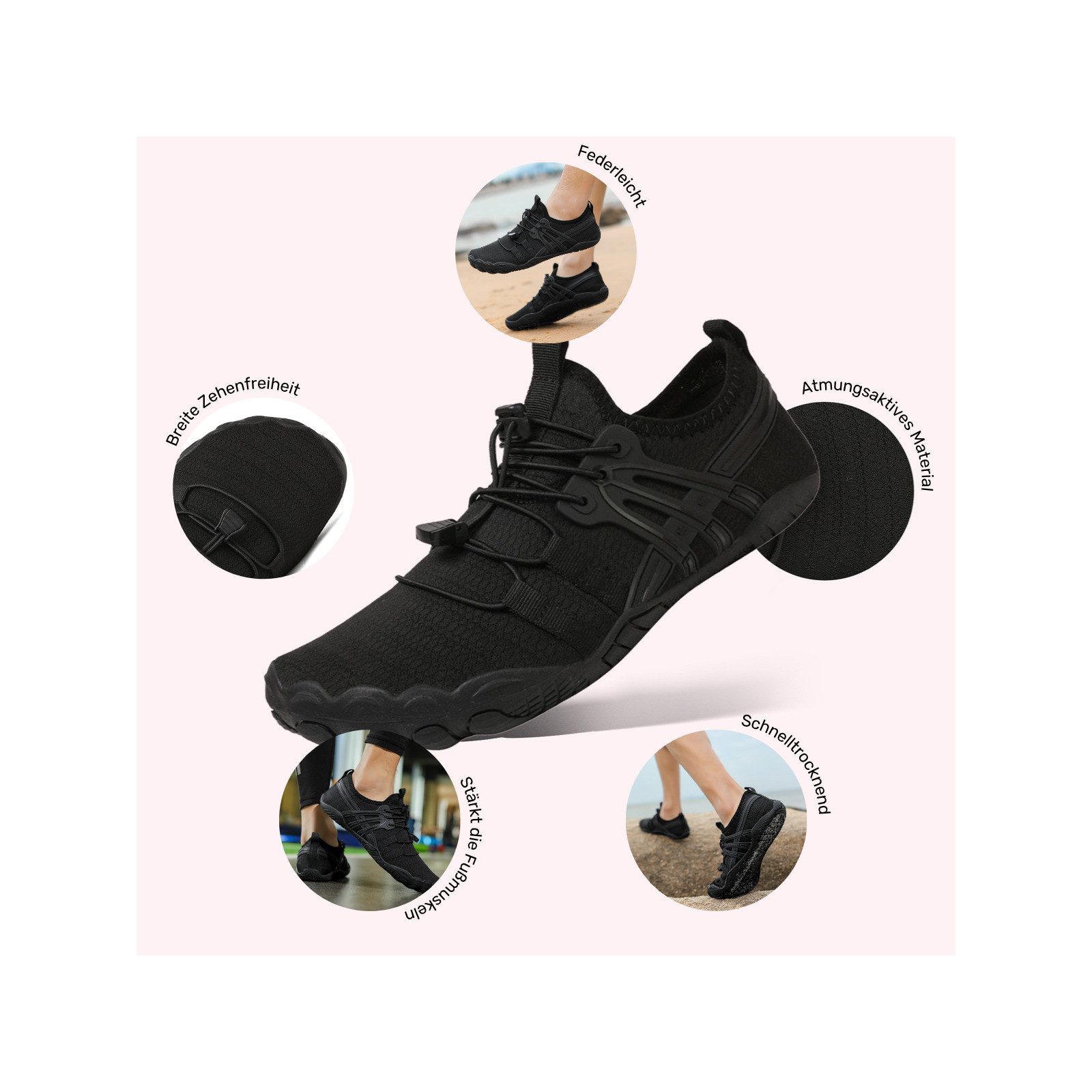 DOTALES Balancestep Barfußschuhe Damen & Herren Barfußschuhe Barfußschuh Das Original-Barfuß Sneaker, Minimalschuhe, Schnellverschluss