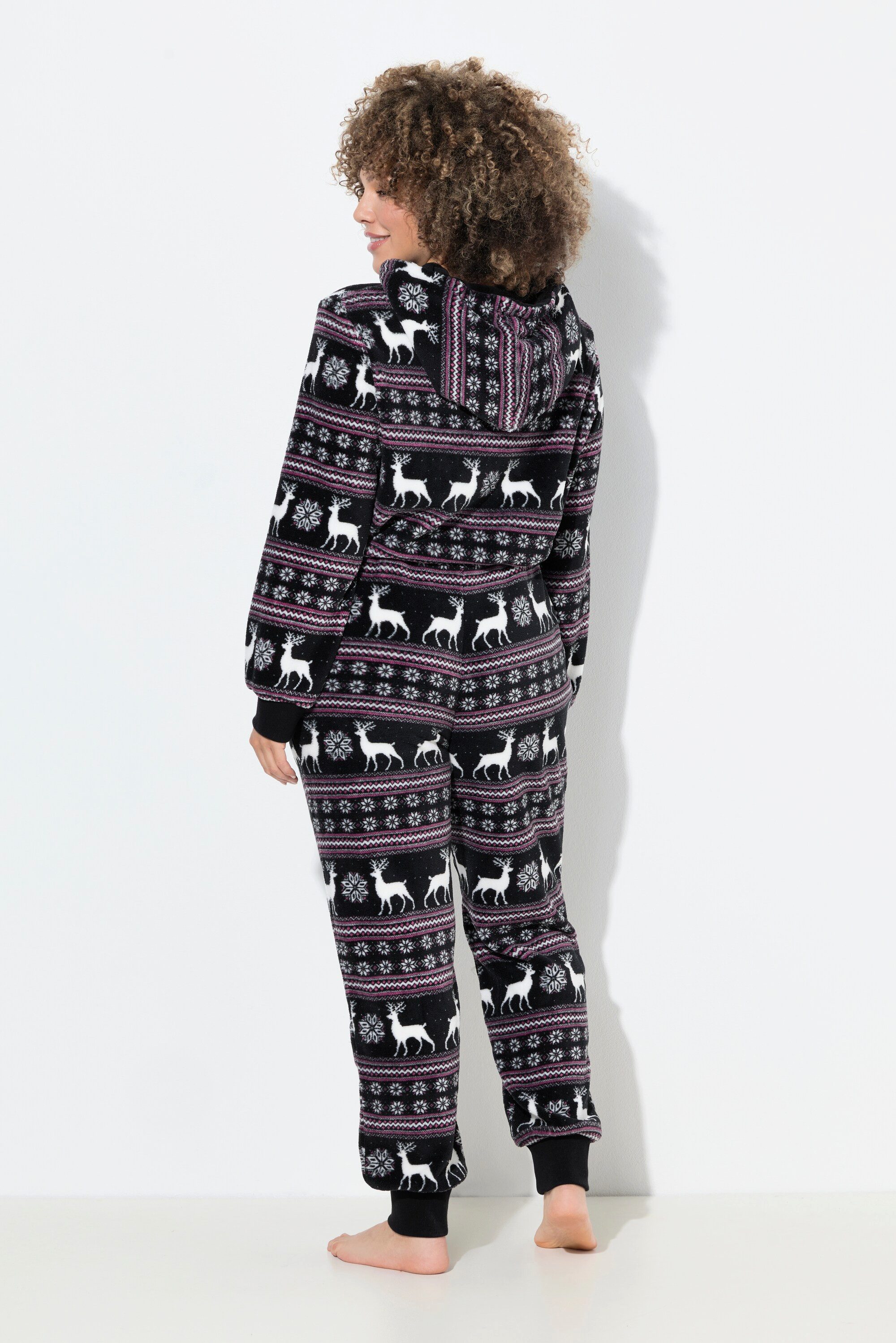 Ulla Popken Overall Homewear-Overall Plüsch Norweger Langarm