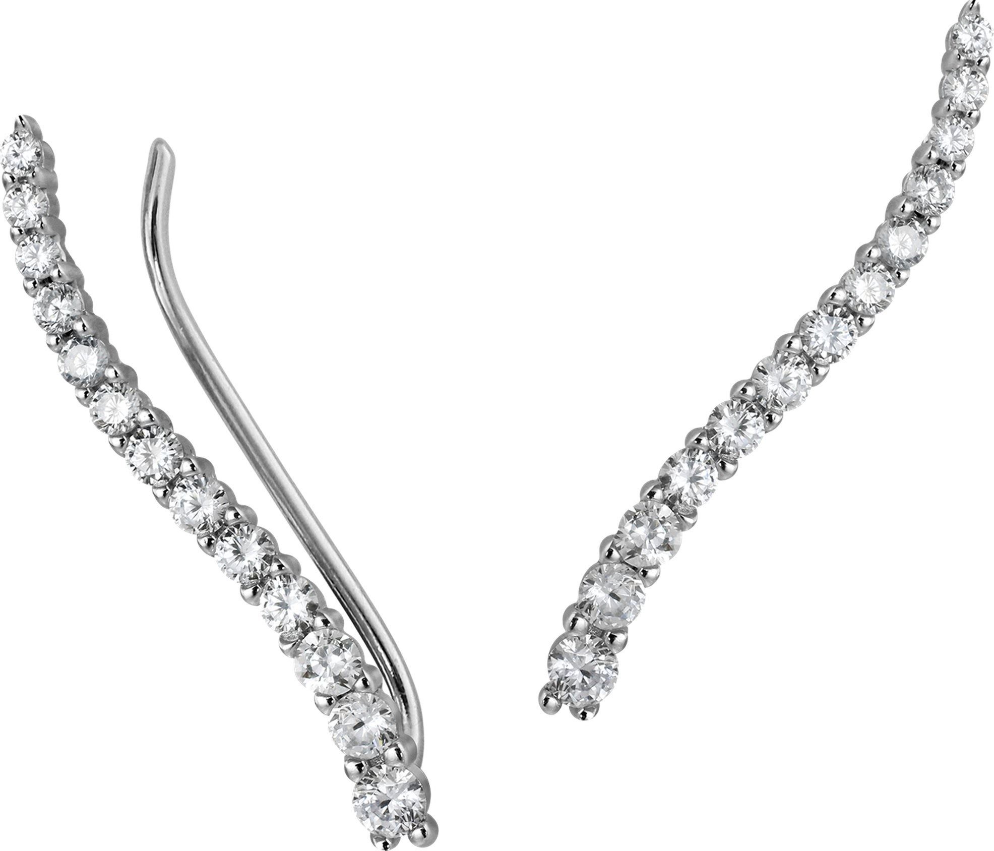 SilberDream Paar Ohrklemmen SilberDream weiß Ear Cuff Ohrringe (Ohrklemme), Damen Ohrklemme Ear Cuff 13 kleine Zirkonias 925 Sterling Silber, weiß