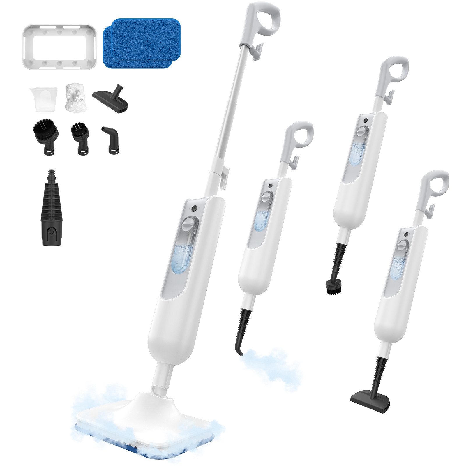 INSE Dampfmopp F2 12-in-1-Handdampfreiniger,leistungsstarker,abnehmbarer,bodenwischer, 1500 W, beutellos, 15FT langes Netzkabel,100°C-Heißdampf,12-in-1-Funktion