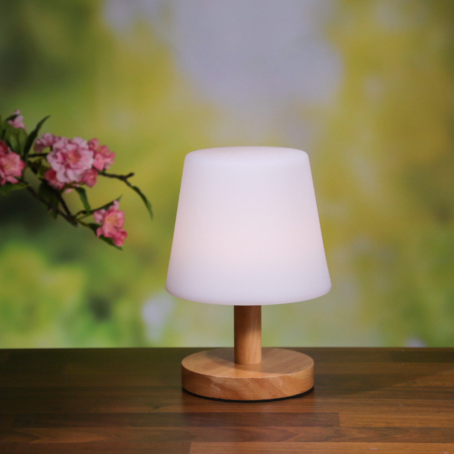MARELIDA LED Außen-Tischleuchte LED Garten Tischleuchte für Außen Balkon 4 Helligkeitsstufen USB 22cm, LED Classic, warmweiß (2100K bis 3000K)