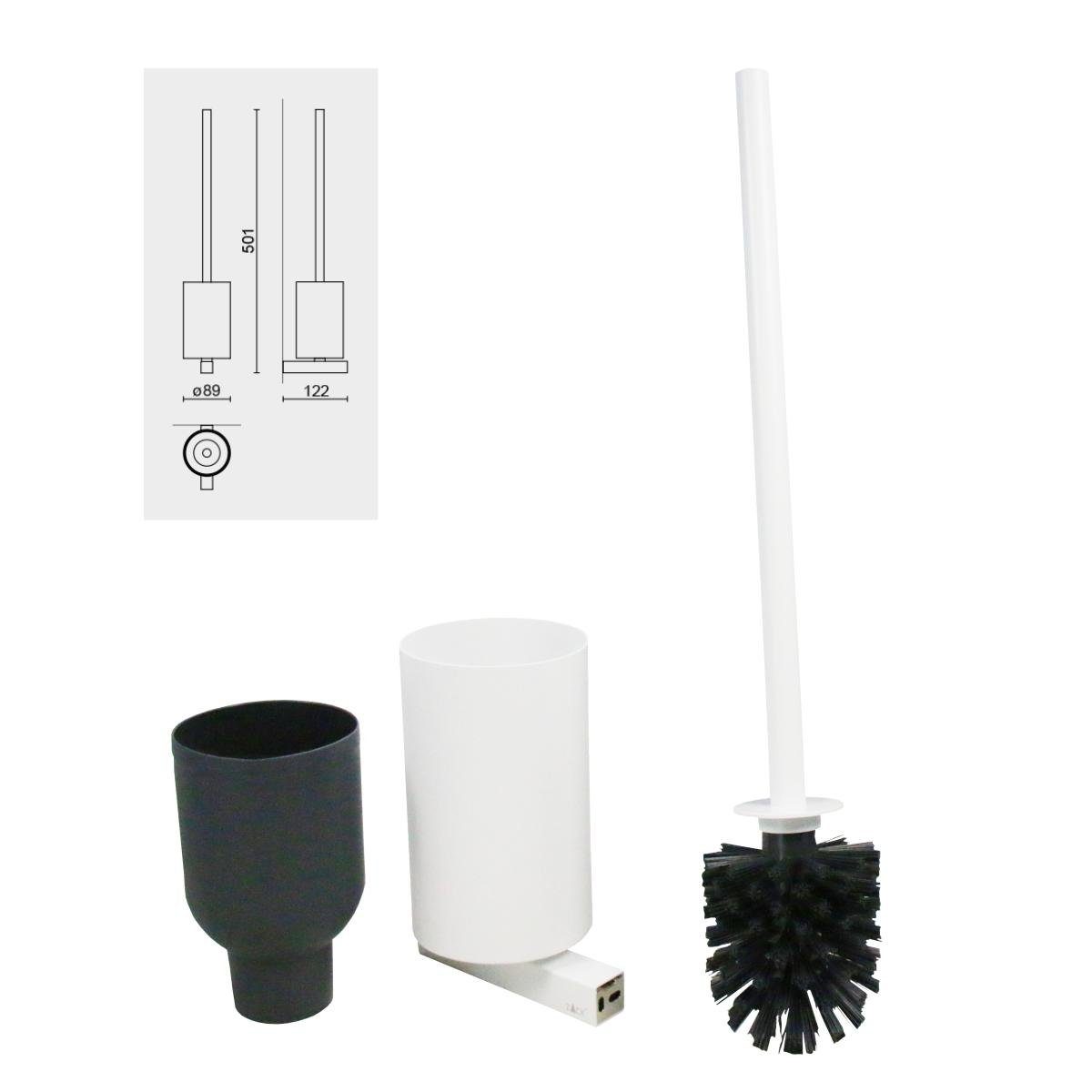 Zack WC-Reinigungsbürste ZACK Toilettenbürste CARVO Edelstahl weiß Wandmontage, WC, (Set)