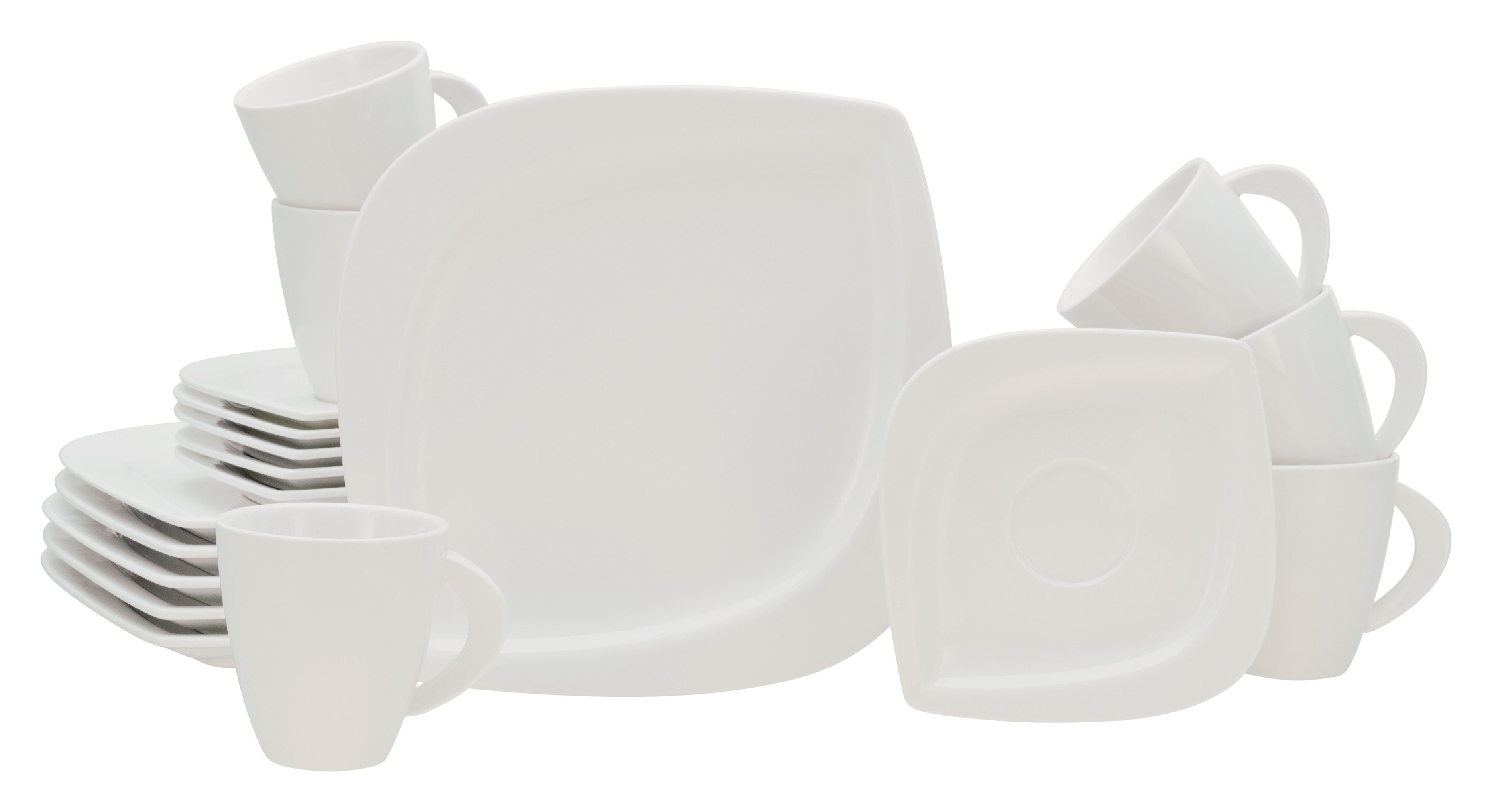 CreaTable Кофейный сервиз Melbourne (18-tlg), 6 Personen, Porzellan, extravagante Form