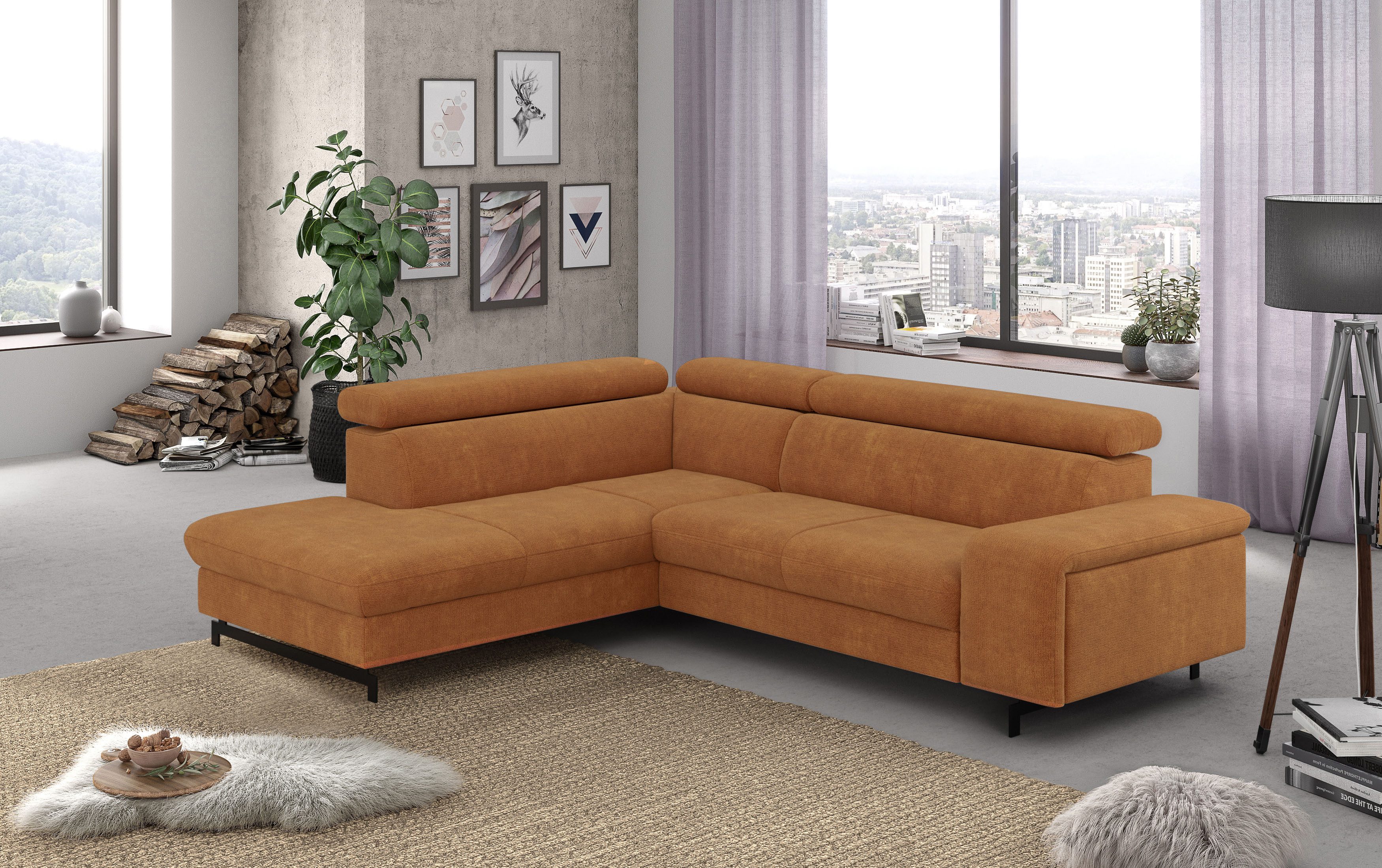COTTA Ecksofa Emma L-Form, mit Kopfteilverstellung, günstig online kaufen