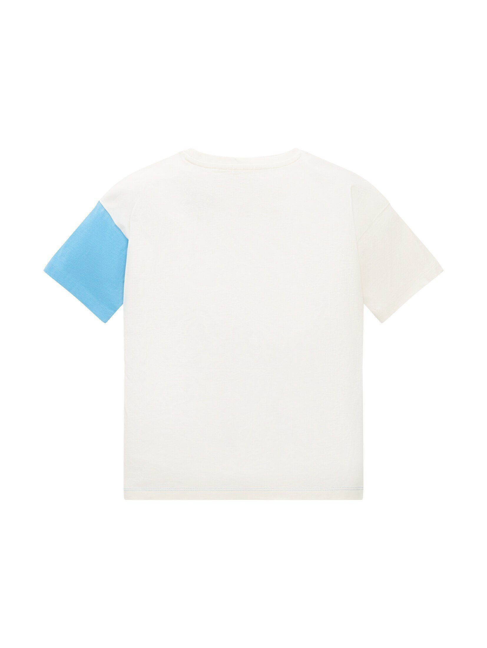 mit TOM blue T-Shirt Blocking Colour cloud soft TAILOR T-Shirt
