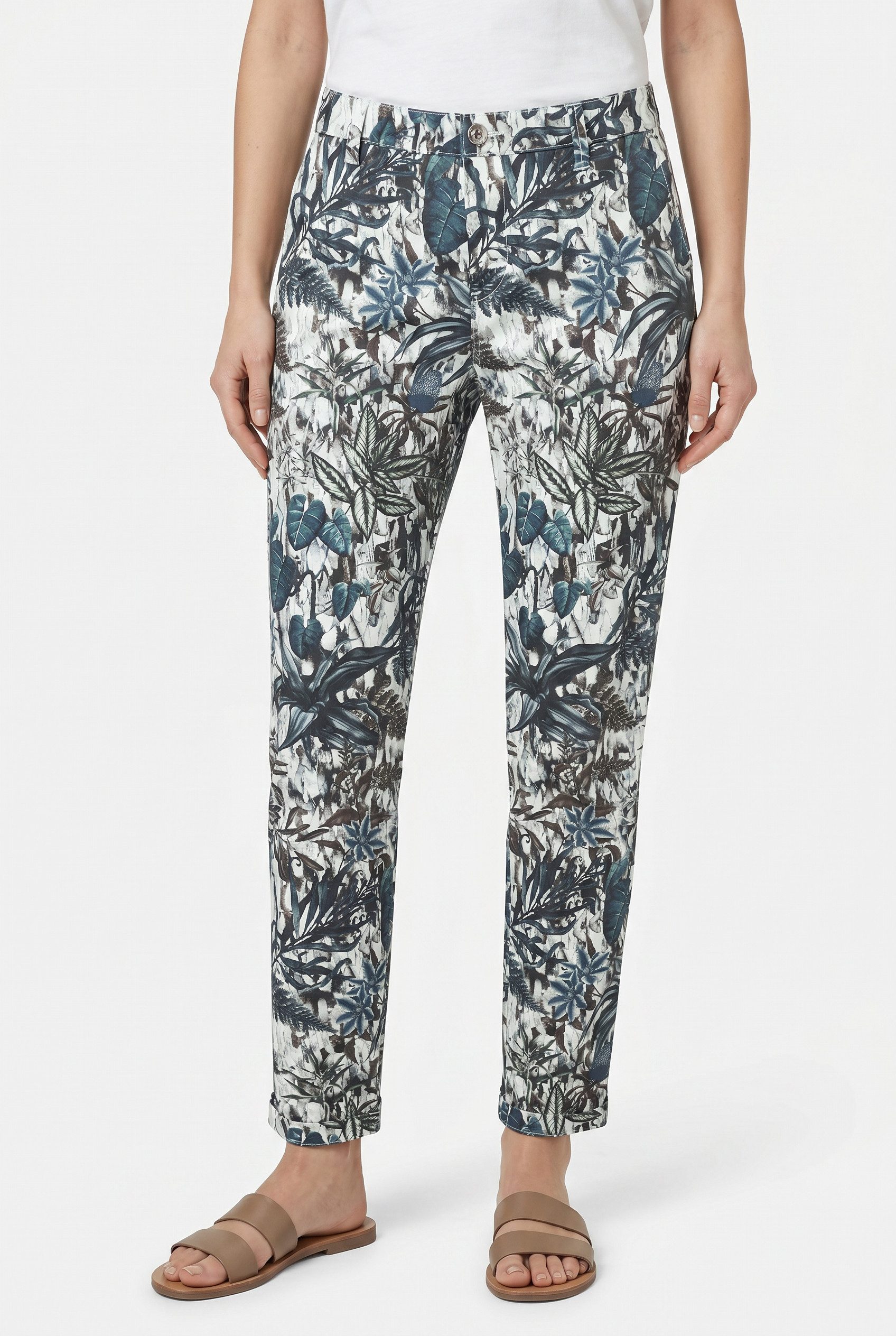 MAC Chinohose CHINO turn up mit dezentem Glanz, elegant und sportiv zugleich