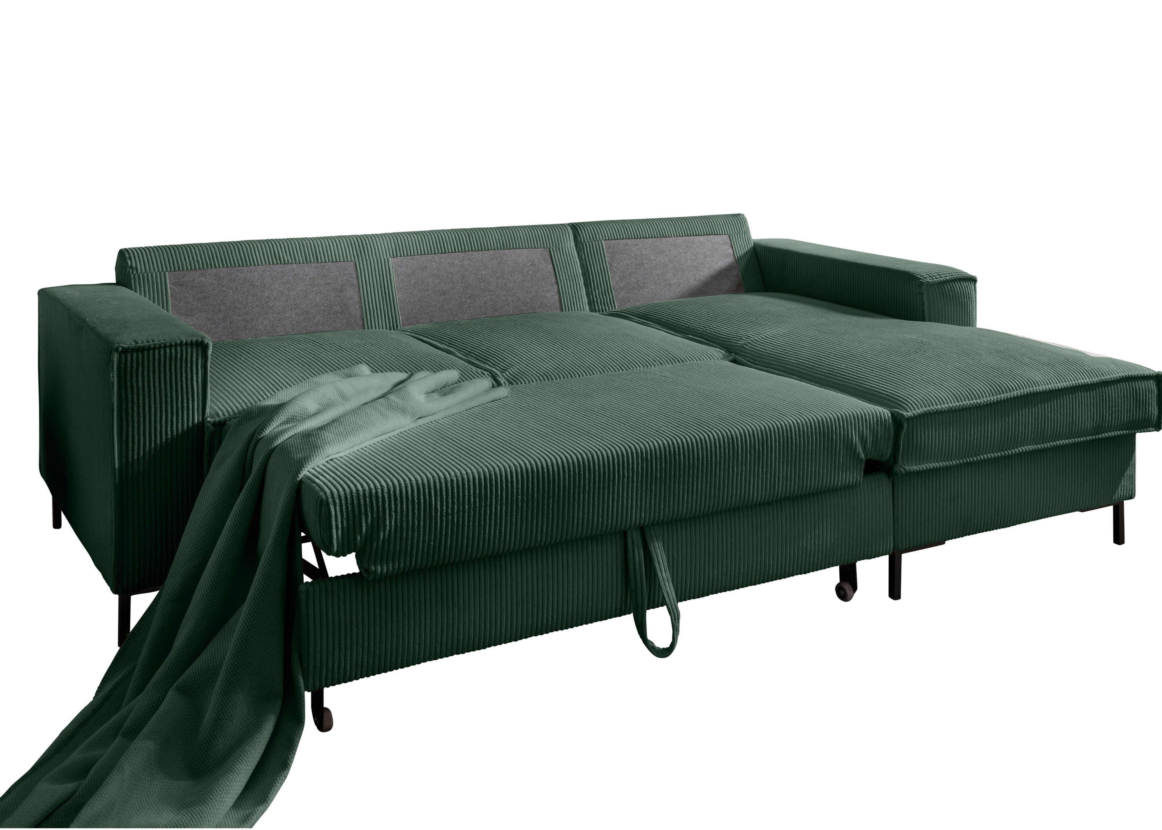 luma-home Ecksofa 17221, mit Bettfunktion und Bettkasten B240/T150/H92 cm, günstig online kaufen