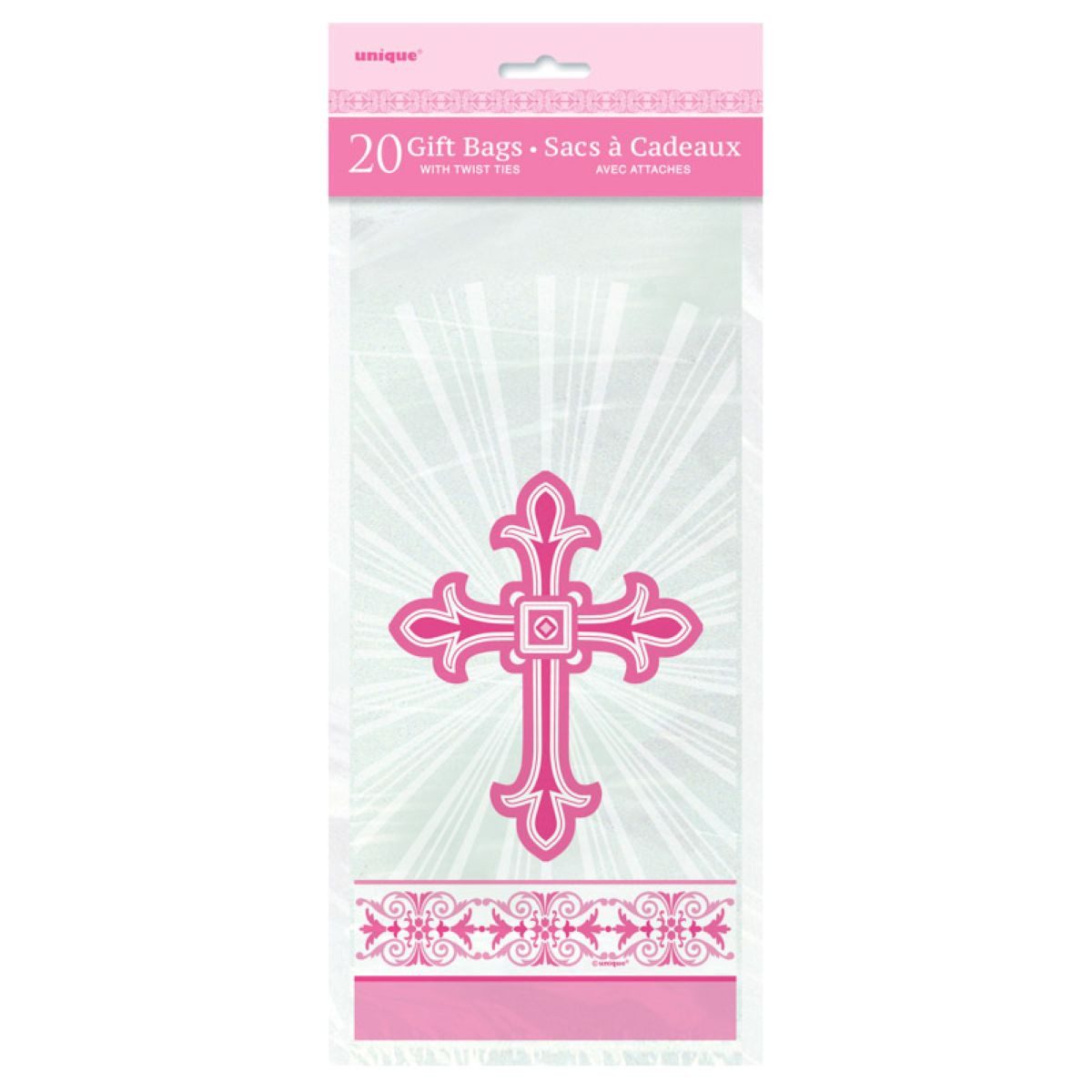Unique Industries Inc. Hängedekoration Geschenktüte Kreuz Pink 20Stk.