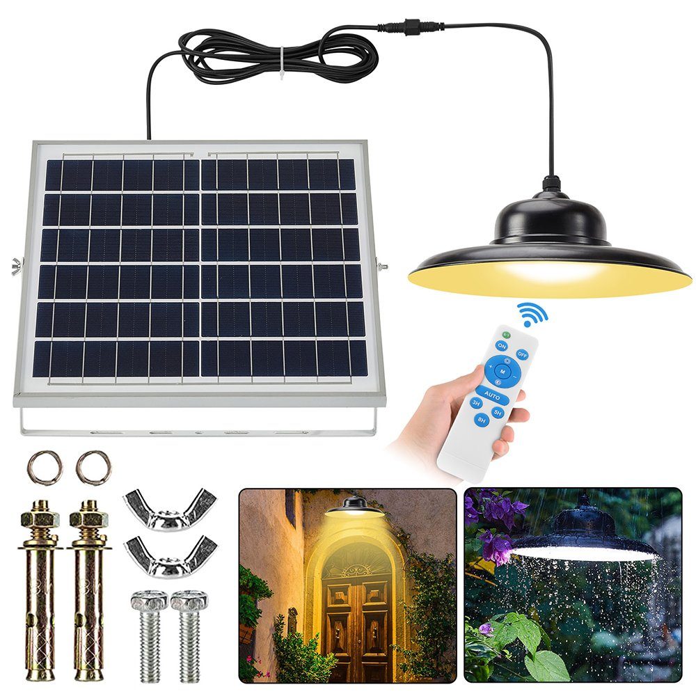Rosnek LED Solarleuchte »dimmbar, Timer, wasserdicht, für Geschäft Hof  Garage Veranda«, Sicherheitsbeleuchtung
