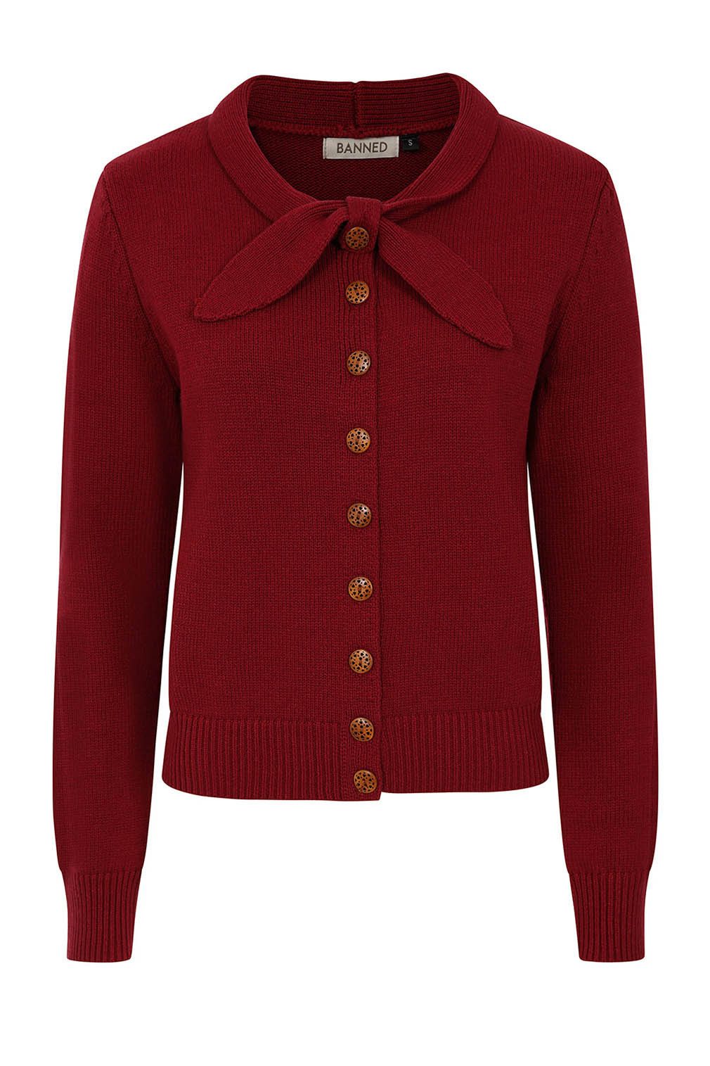Banned Strickjacke Katy Knot Cardigan Burgunder günstig online kaufen
