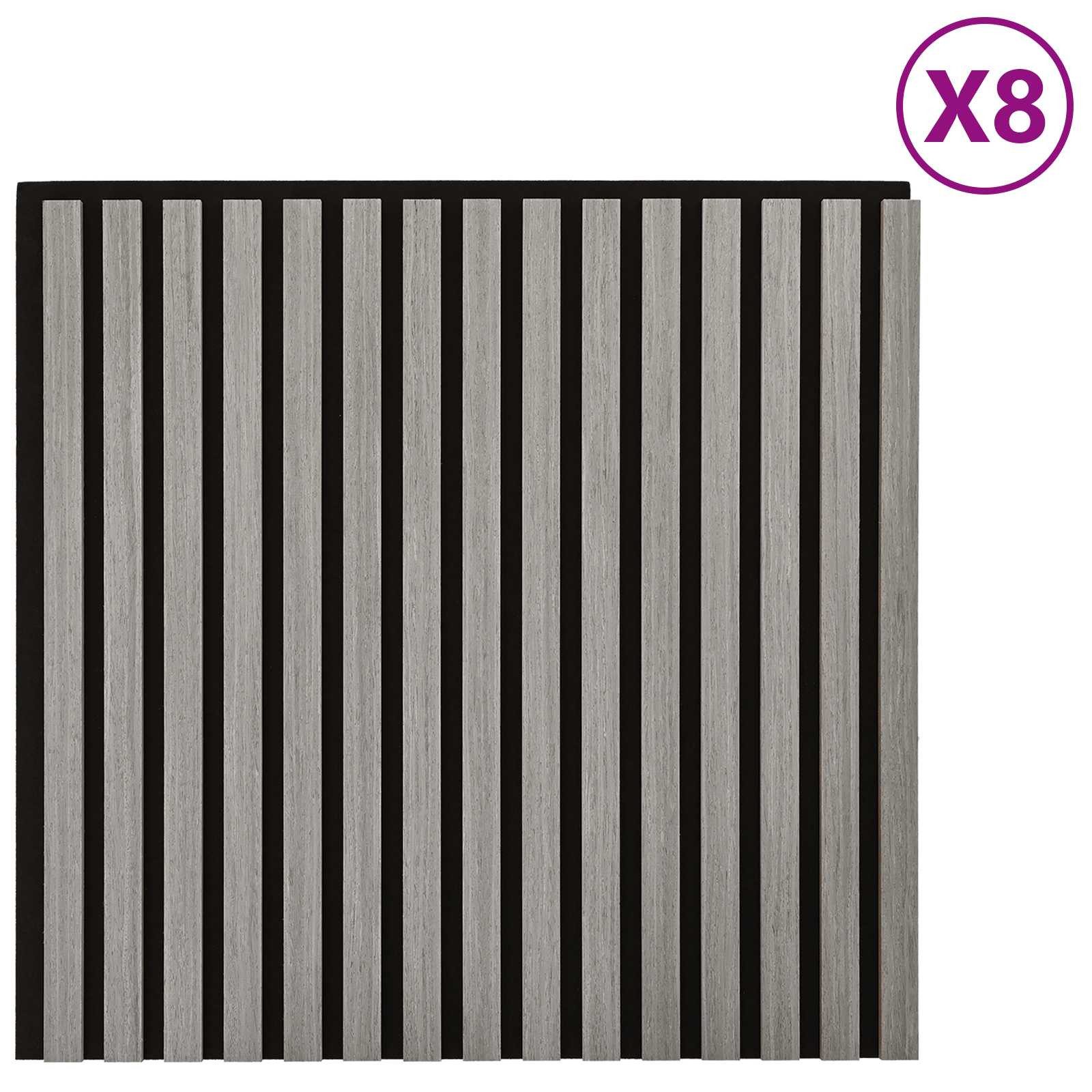vidaXL Wandpaneel Wandpaneele 8 pcs Grau 60,5 x 60 cm, (8-tlg)