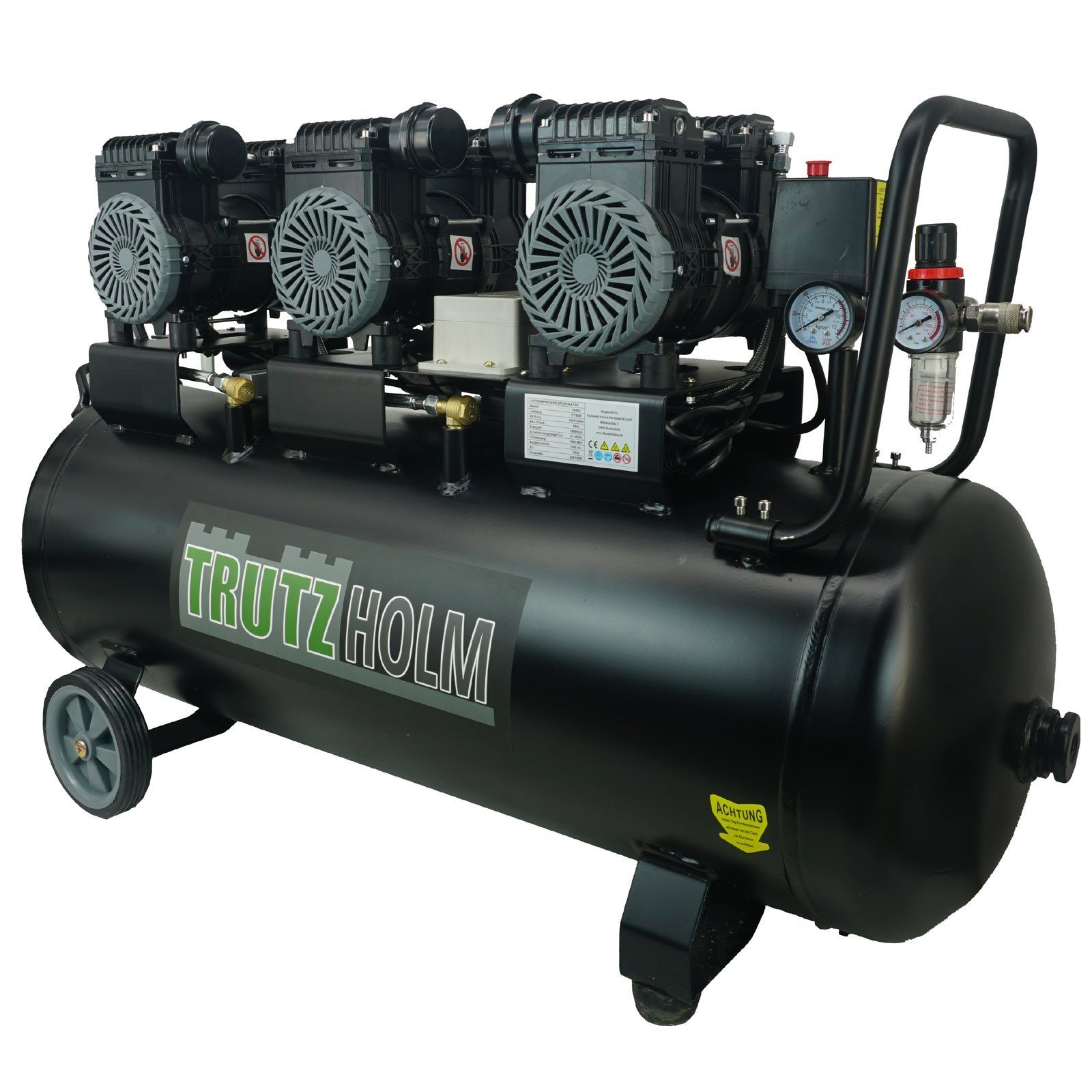 TRUTZHOLM Kompressor Premium Brushless Silent Flüsterkompressor 100L Kompressor  leise 2250W, max. 8 bar, 100 l, 1x Trutzholm Flüsterkompressor TH-fk100l,1x  Bedienungsanleitung