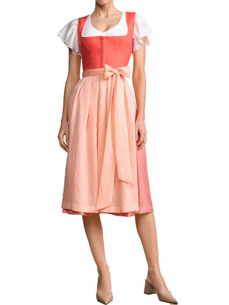 KRÜGER COLLECTION Dirndl Dirndl Sylphira 70cm Länge orange