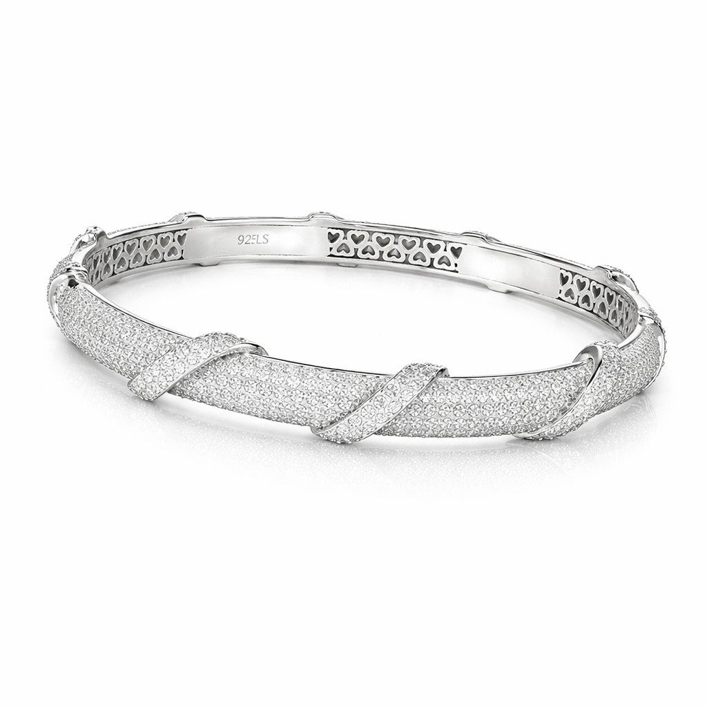 PAVELS Armreif Stripes, Damen Armreif mit hochwertigen Zirkonia