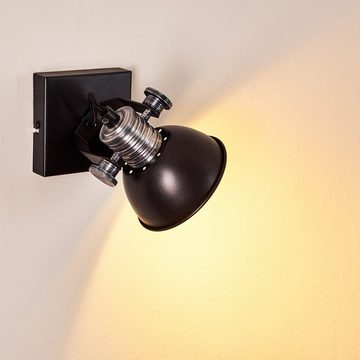 hofstein Wandleuchte »Varsi« dimmbare Wandlampe aus Metall in Schwarz/Weiß, ohne Leuchtmittel, 3000 Kelvin, Lampenschirm dreh-/schwenkbar, GU10, Wandspot