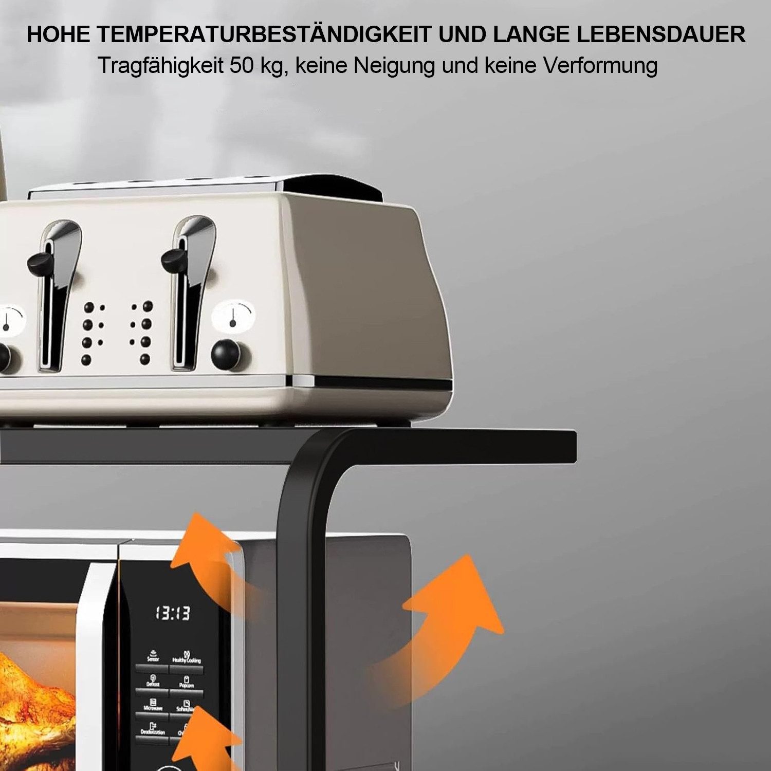 OKWISH Küchenregal 2 stöckig Mikrowellenregal Küchen Standregal, 59×35×35 c günstig online kaufen