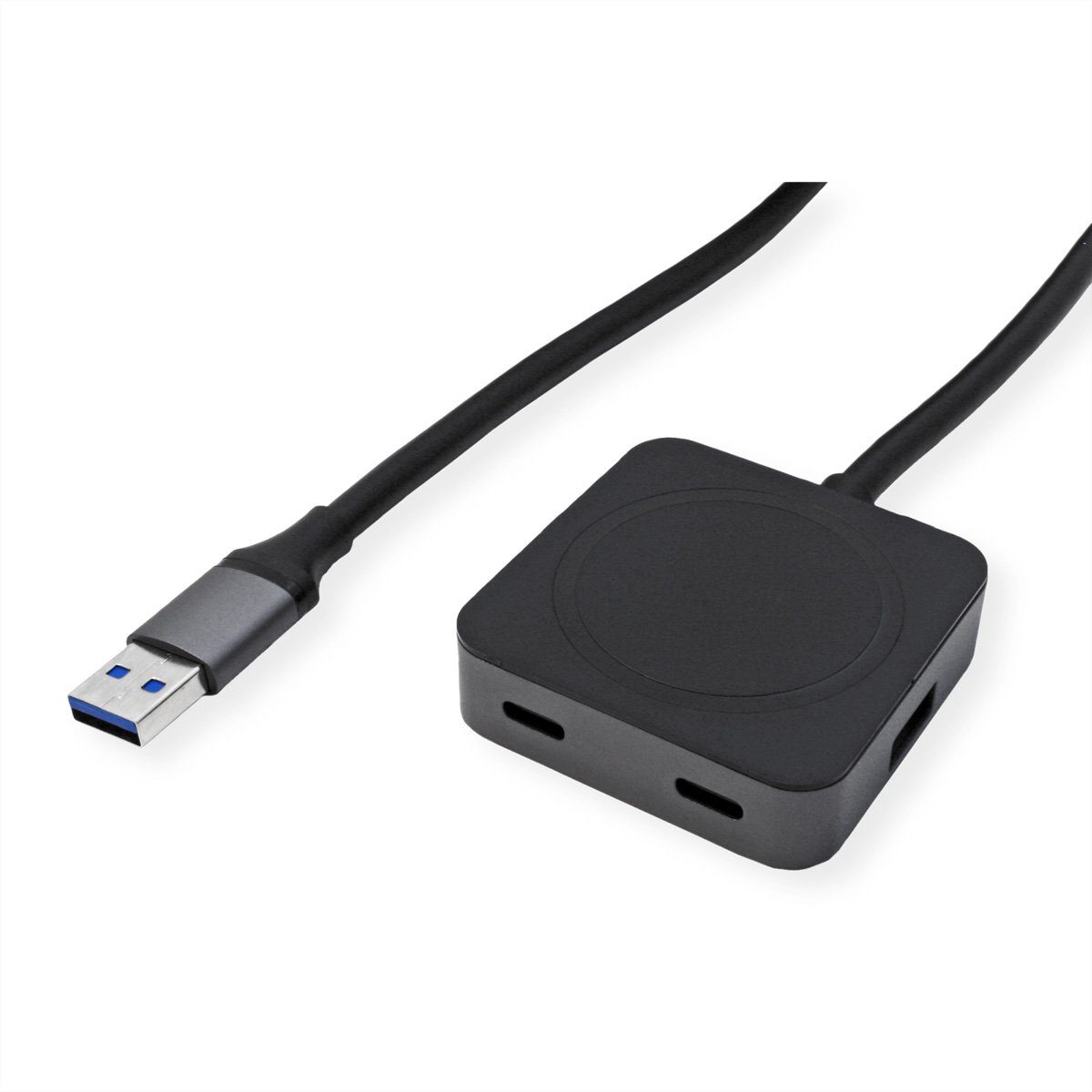 VALUE USB 3.2 Gen 1 Hub Computer-Adapter USB 3 Typ A Männlich (Stecker) zu USB 3 Typ A Weiblich (Buchse), 500.0 cm, 4 Ports (2x USB-A + 2x USB-C), mit Verlängerungskabel