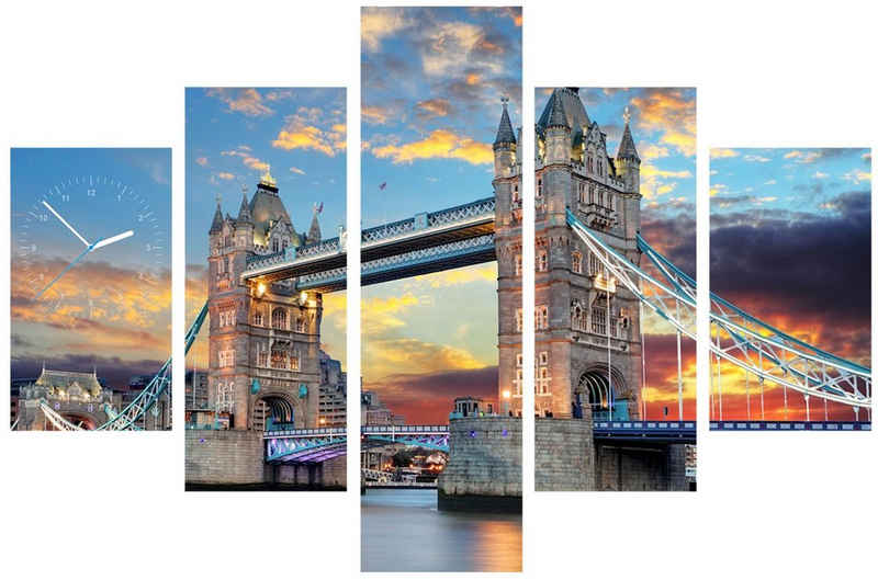 Conni Oberkircher´s Bild »Tower Bridge«, Brücken (Set), mit dekorativer Uhr, London Großbritannien, Themse, Fluss